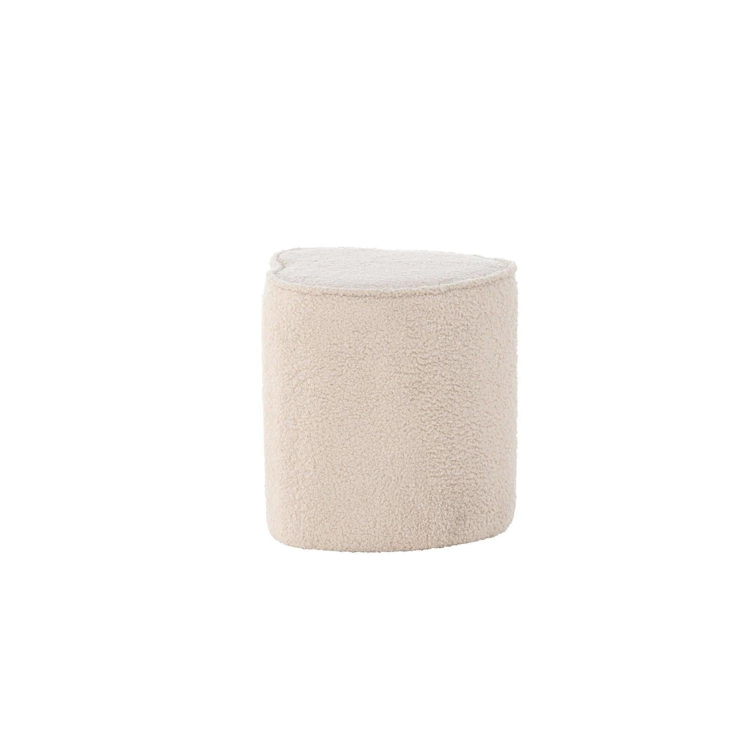 Kinder Hocker Pouf als Herz aus Teddy-Bouclé - Beige (FSC 100%)-Pouf-Venture Home-le canapé