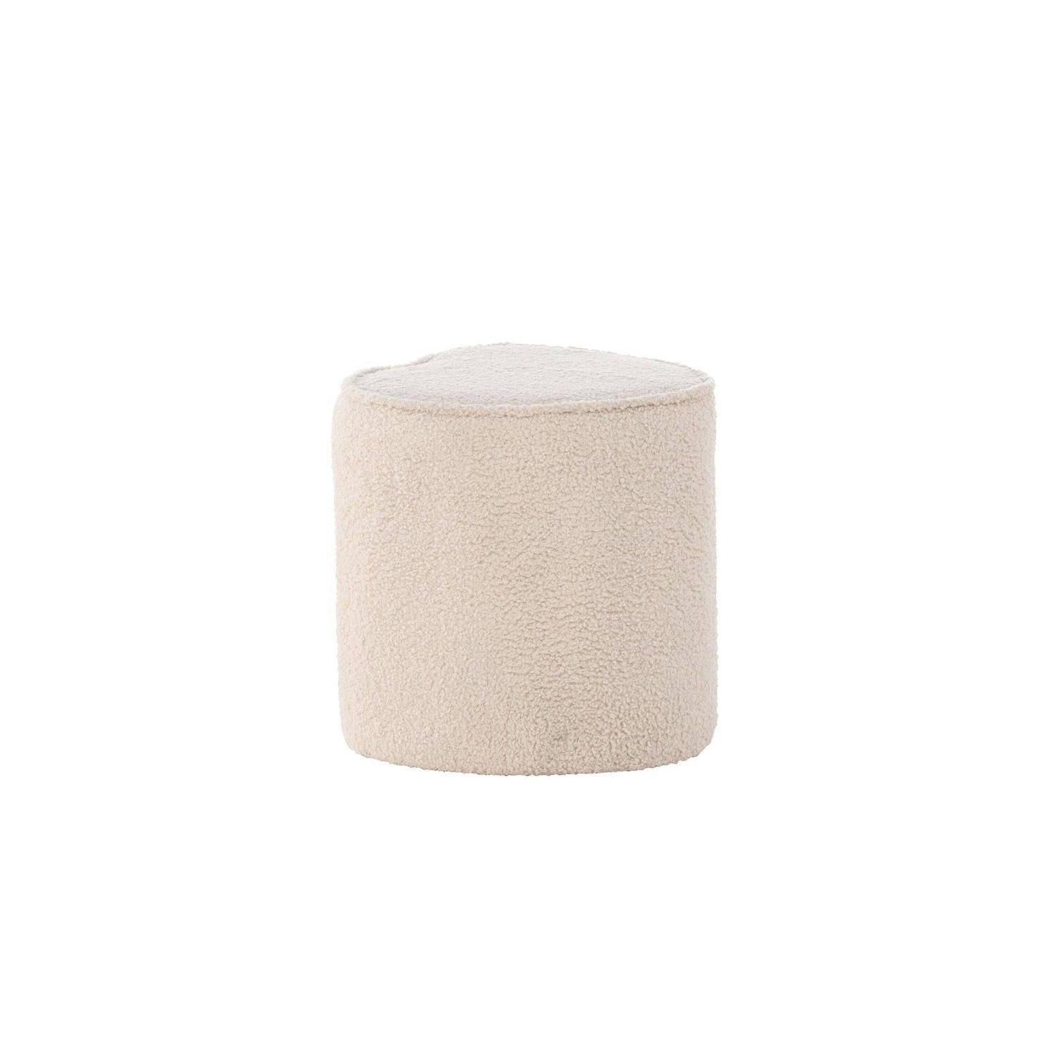 Kinder Hocker Pouf als Herz aus Teddy-Bouclé - Beige (FSC 100%)-Pouf-Venture Home-le canapé