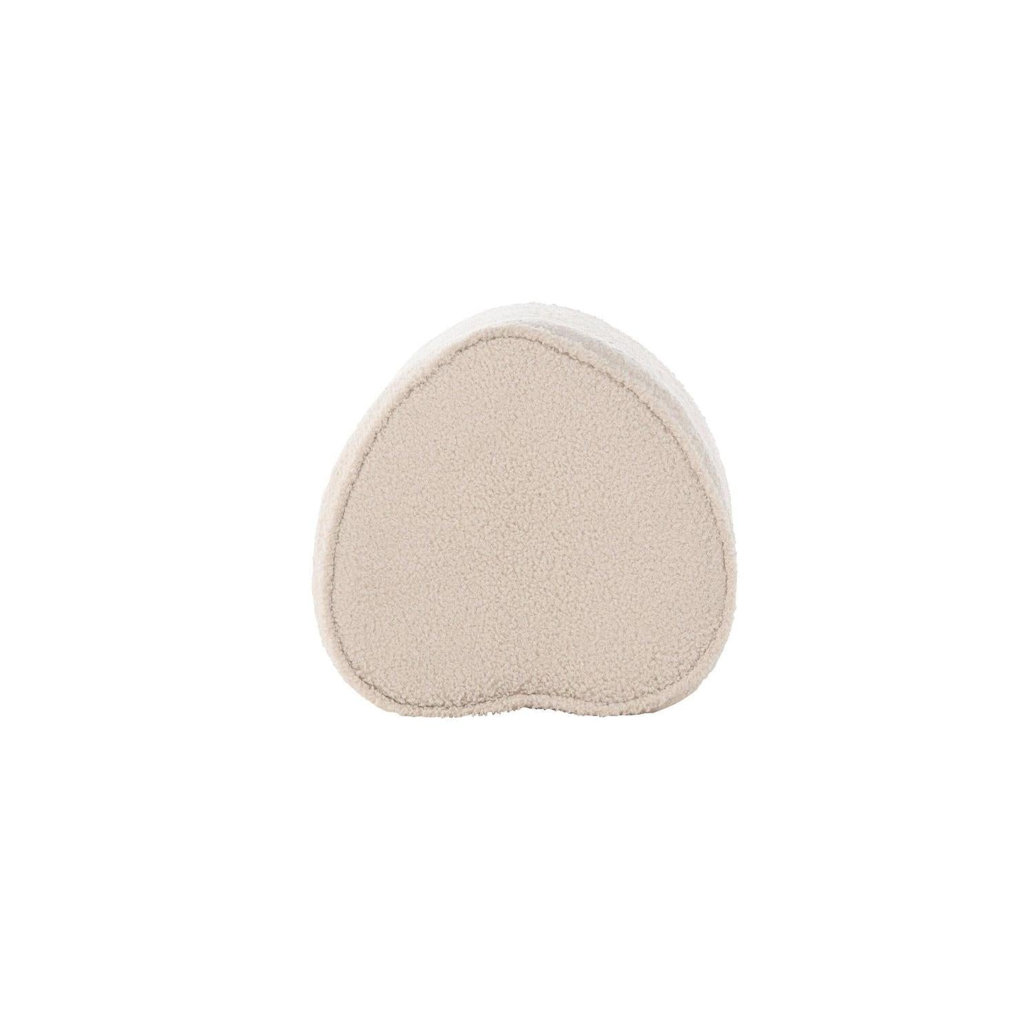 Kinder Hocker Pouf als Herz aus Teddy-Bouclé - Beige (FSC 100%)-Pouf-Venture Home-le canapé