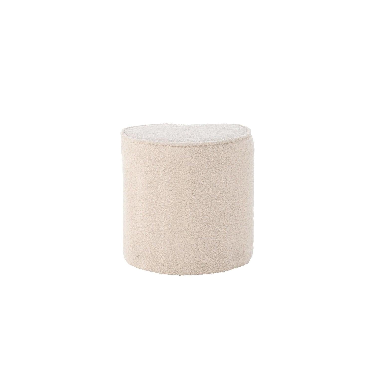Kinder Hocker Pouf als Herz aus Teddy-Bouclé - Beige (FSC 100%)-Pouf-Venture Home-le canapé