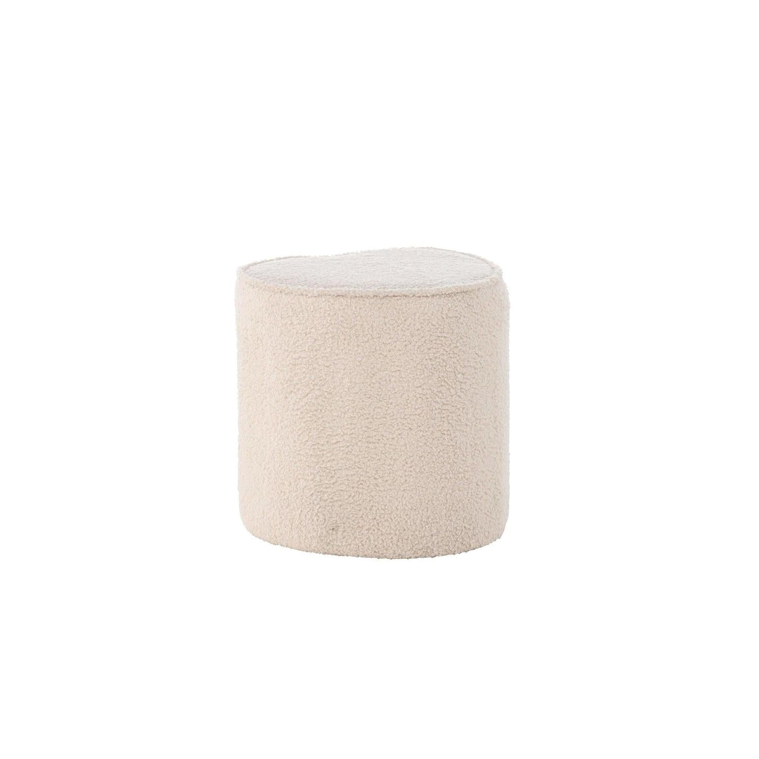 Kinder Hocker Pouf als Herz aus Teddy Bouclé - Beige-Pouf-Venture Home-le canapé