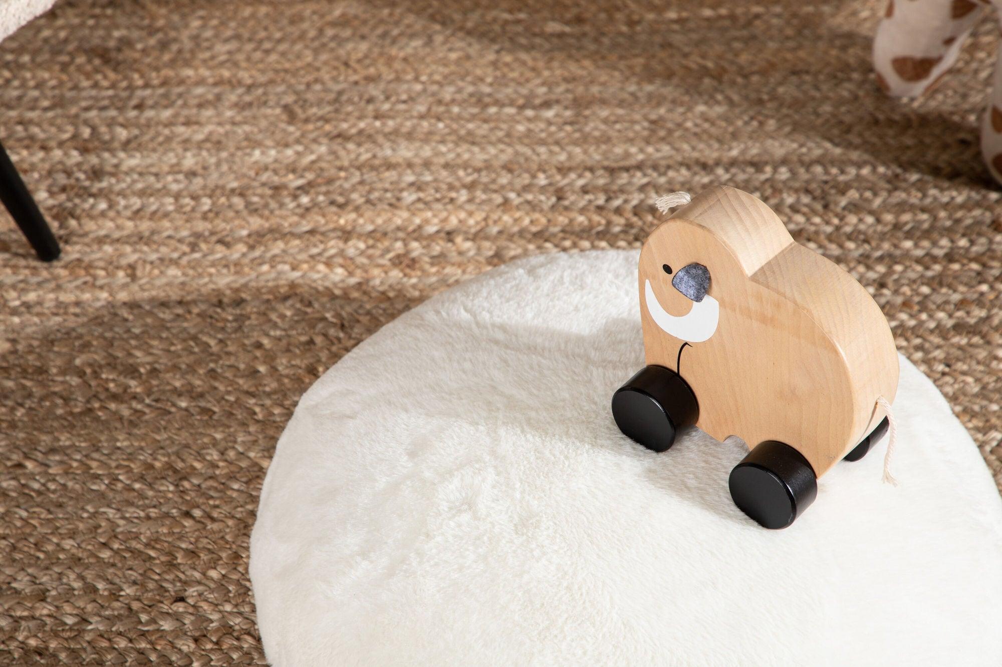Kinder Pouf Ruston aus Lammwolle - Weiß-Poufs-Venture Home-le canapé