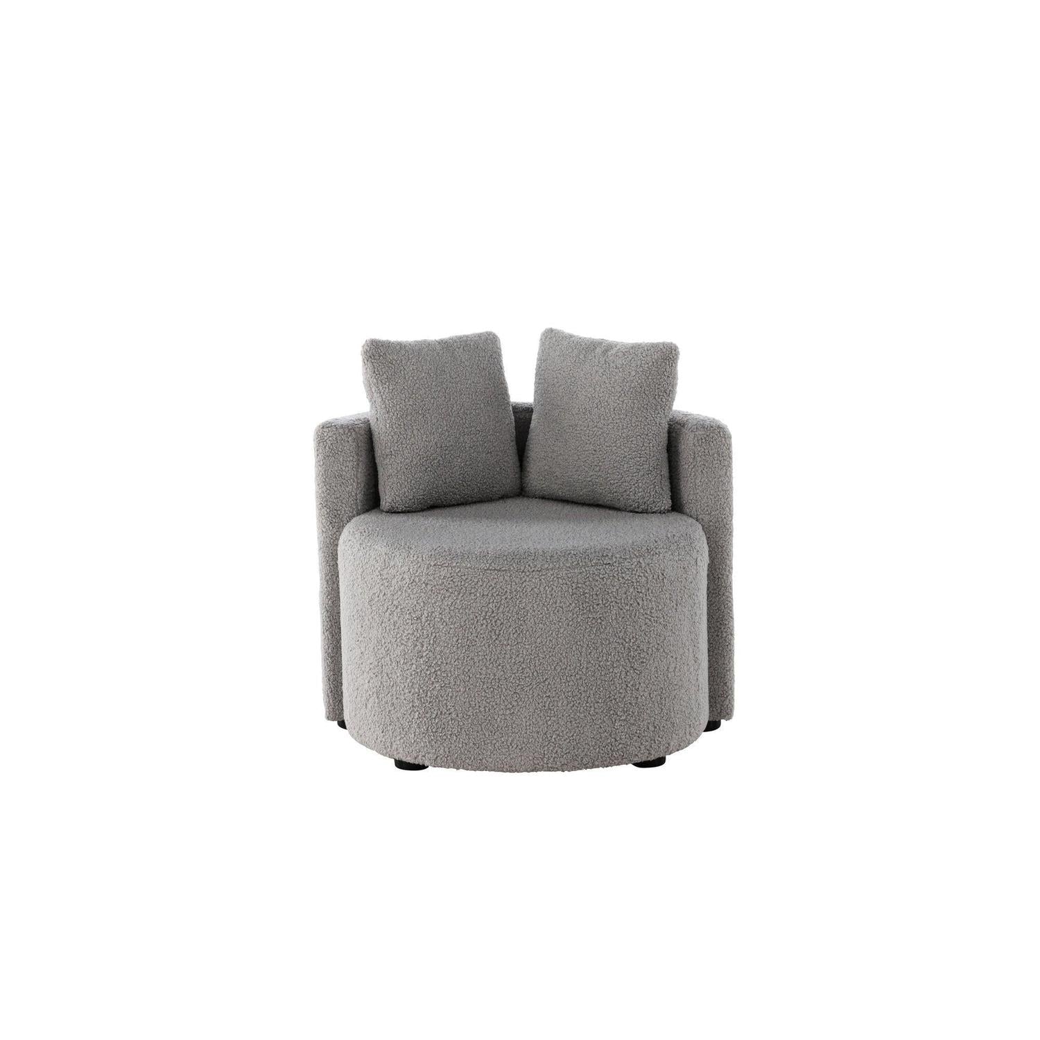 Kindersofa Kelso aus Teddystoff (Bouclé) - Grau (FSC 100%)-Kindersofas-Venture Home-le canapé