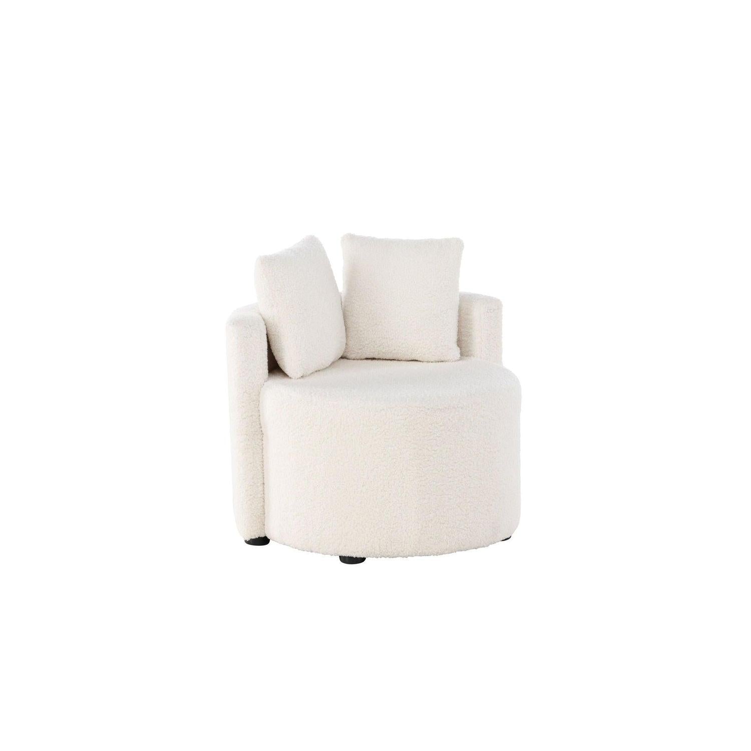 Kindersofa Kelso aus Teddystoff (Bouclé) - Weiß (FSC 100%)-Kindersofas-Venture Home-le canapé