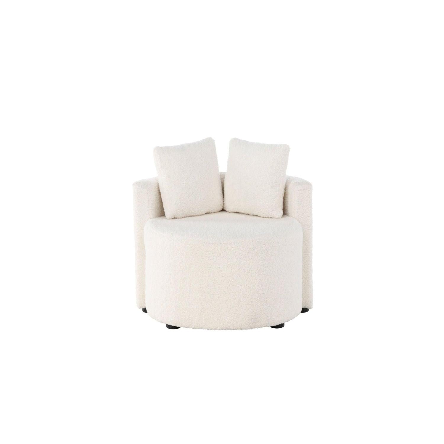 Kindersofa Kelso aus Teddystoff (Bouclé) - Weiß (FSC 100%)-Kindersofas-Venture Home-le canapé