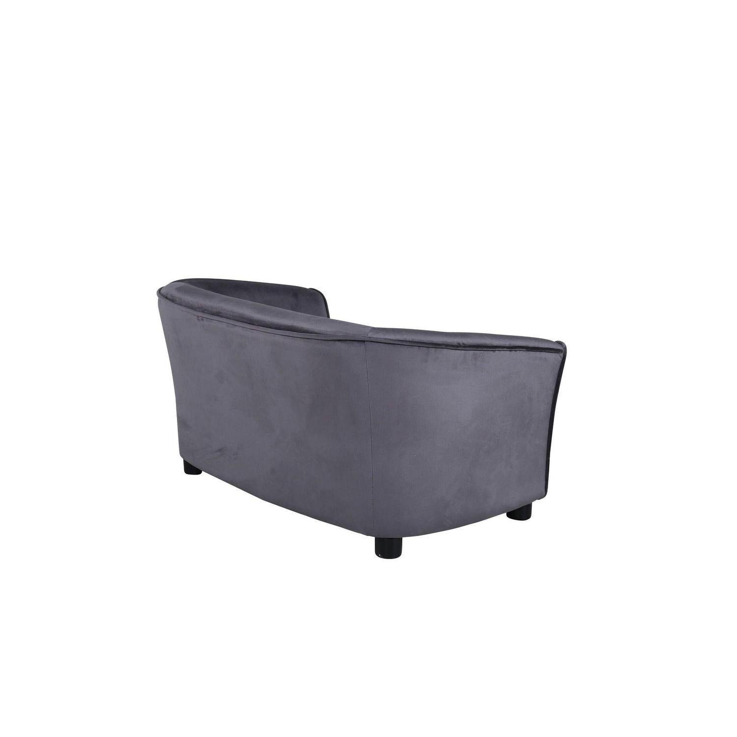 Kindersofa Mana aus Samt - Dunkelgrau-Kindersofas-Venture Home-le canapé