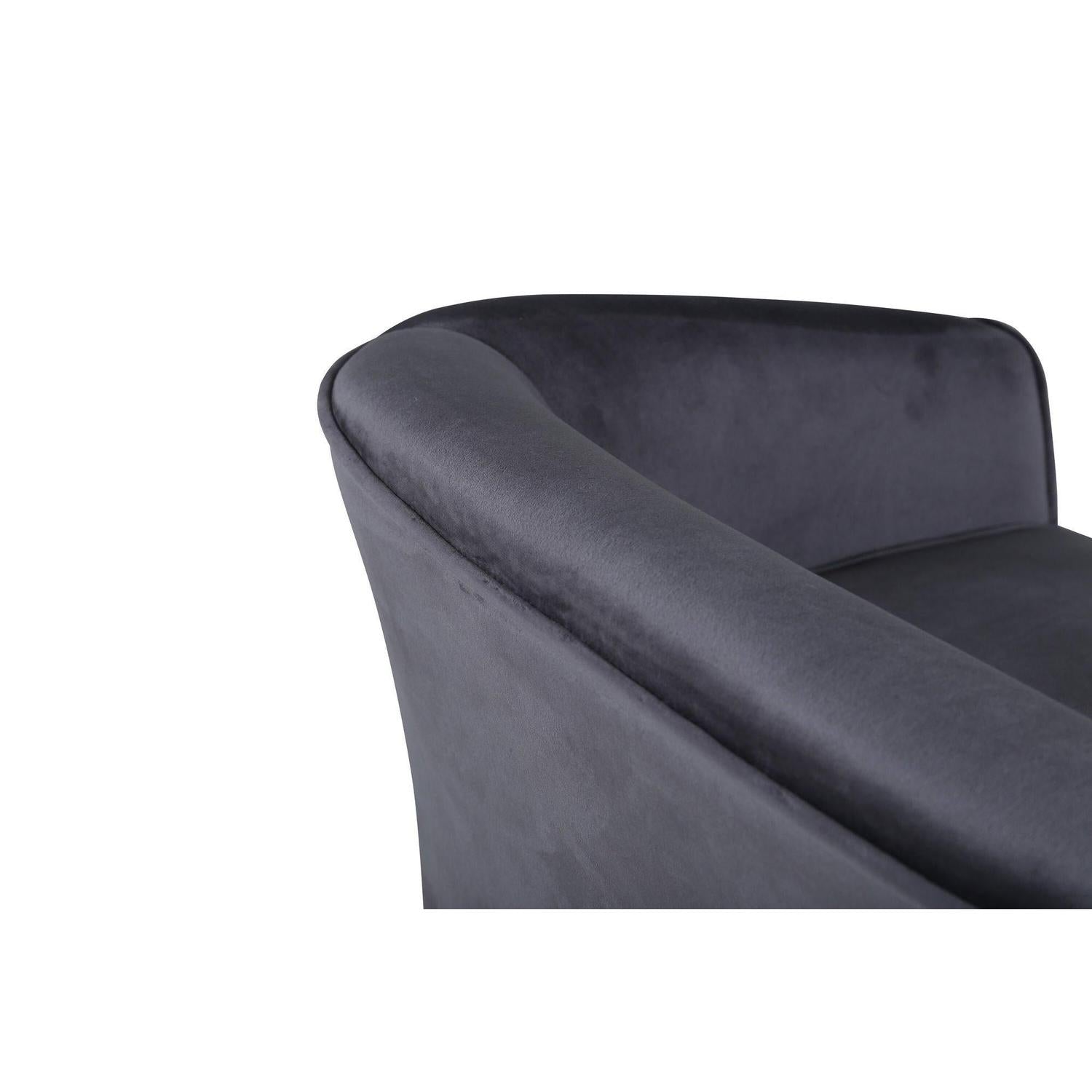 Kindersofa Mana aus Samt - Dunkelgrau-Kindersofas-Venture Home-le canapé