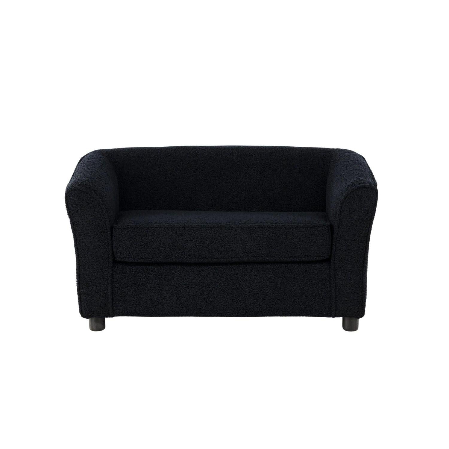 Kindersofa Mana aus Teddystoff (Bouclé) - Schwarz (FSC 100%)-Kindersofa-Venture Home-le canapé