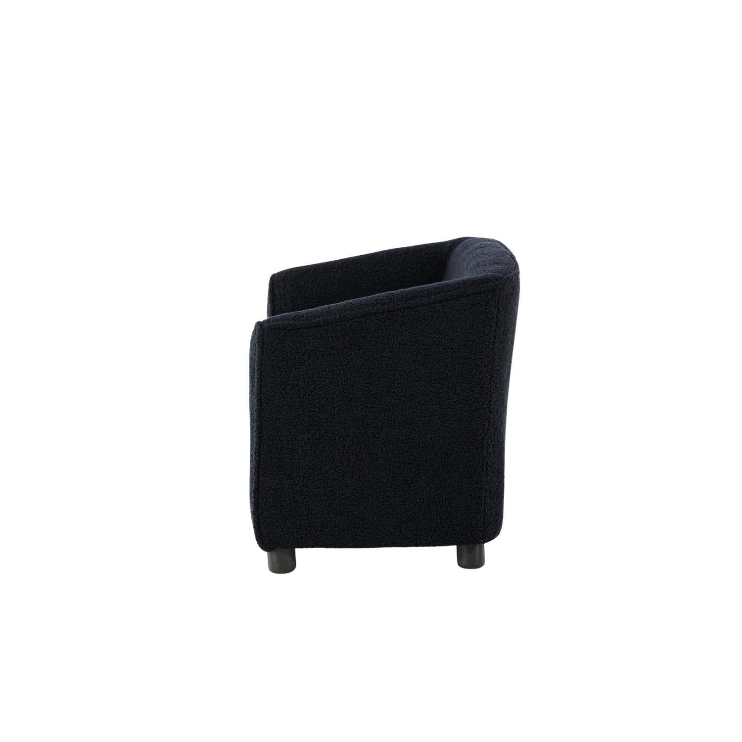 Kindersofa Mana aus Teddystoff (Bouclé) - Schwarz (FSC 100%)-Kindersofas-Venture Home-le canapé