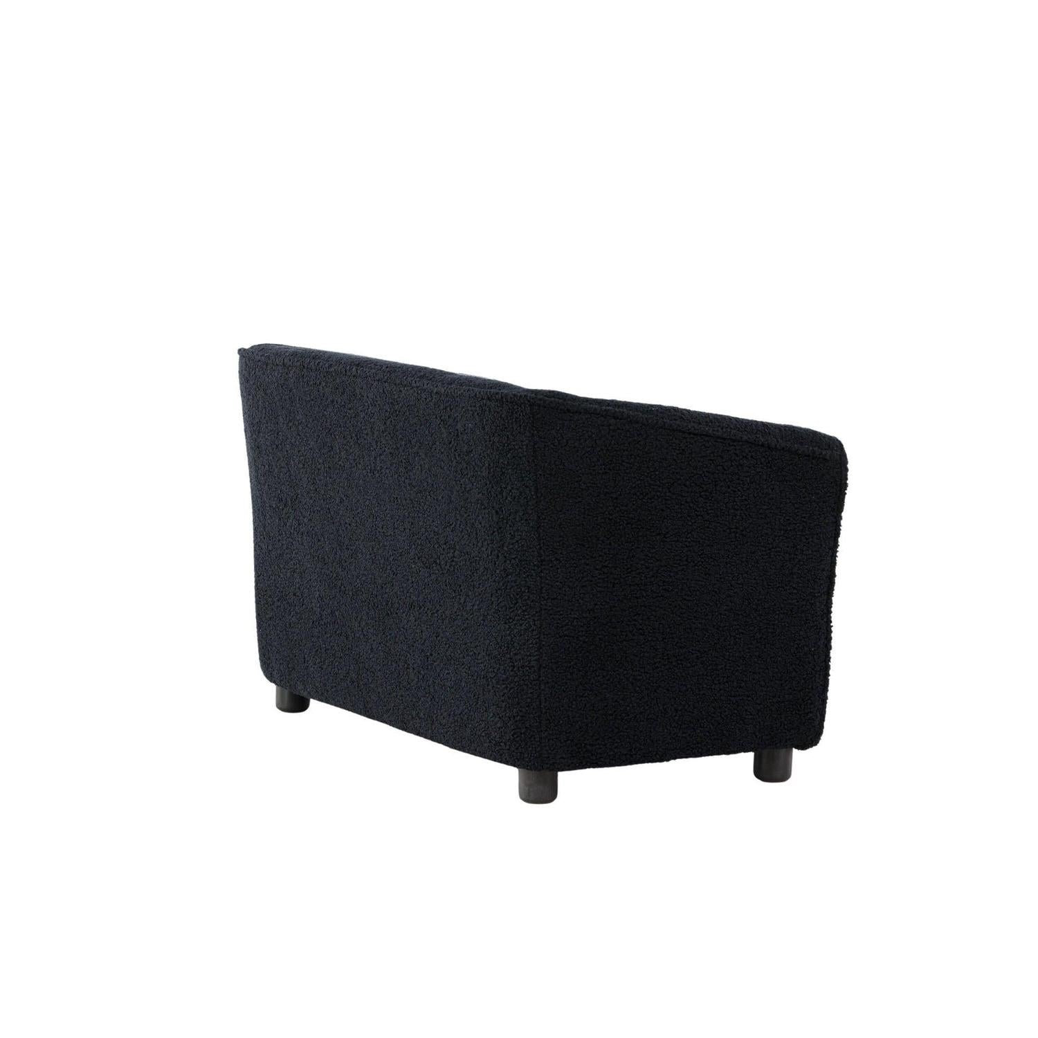Kindersofa Mana aus Teddystoff (Bouclé) - Schwarz (FSC 100%)-Kindersofas-Venture Home-le canapé