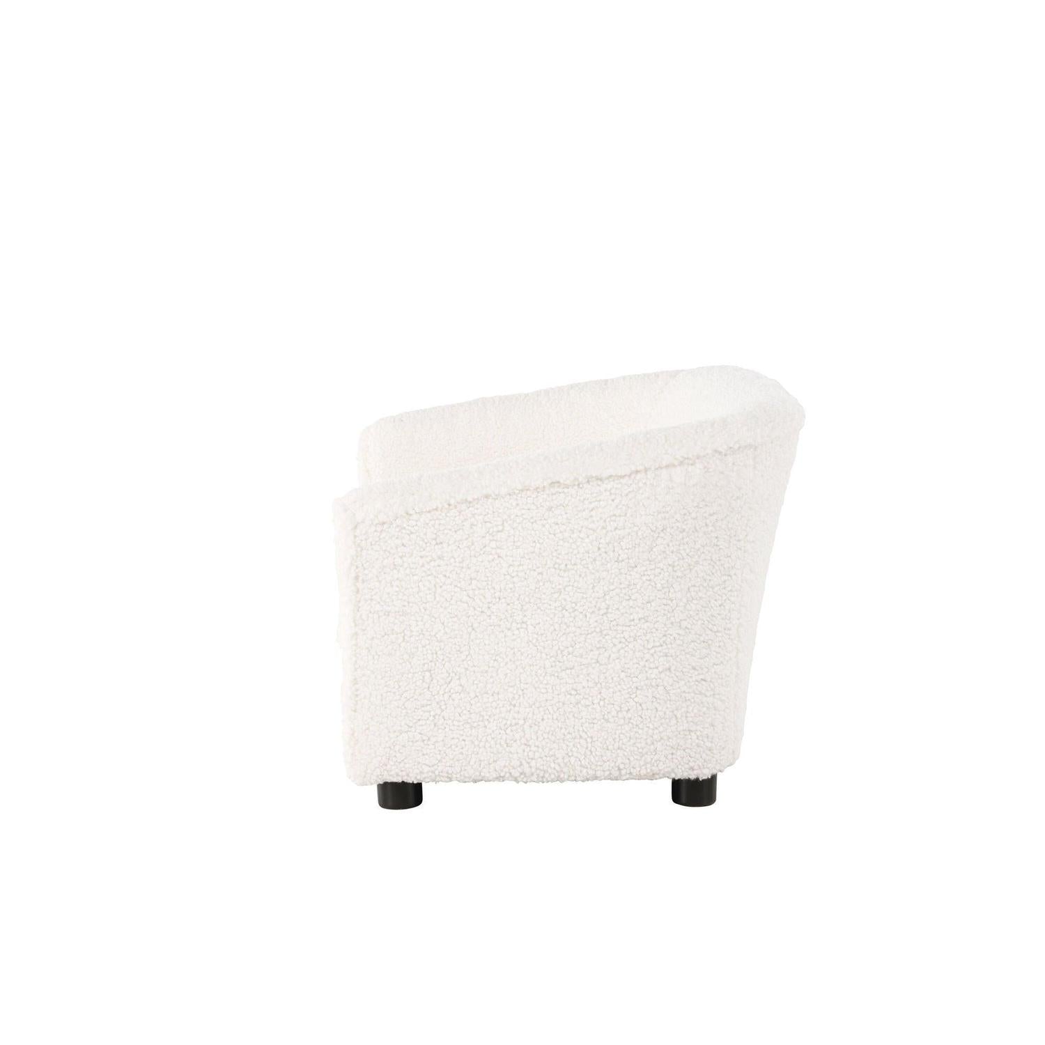 Kindersofa Mana aus Teddystoff (Bouclé) - Weiß-Kindersofas-Venture Home-le canapé