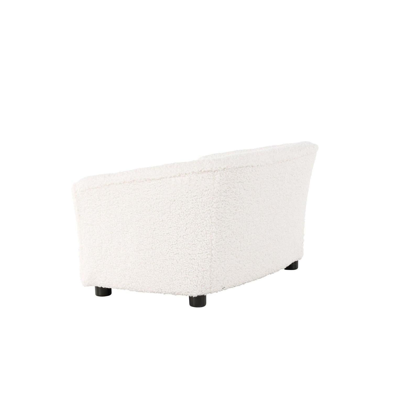Kindersofa Mana aus Teddystoff (Bouclé) - Weiß-Kindersofas-Venture Home-le canapé