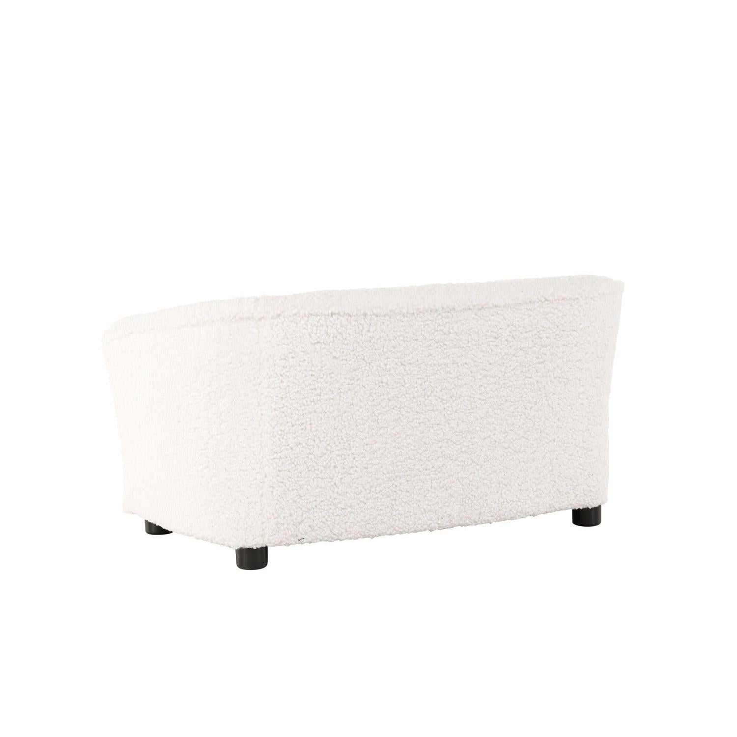 Kindersofa Mana aus Teddystoff (Bouclé) - Weiß-Kindersofas-Venture Home-le canapé