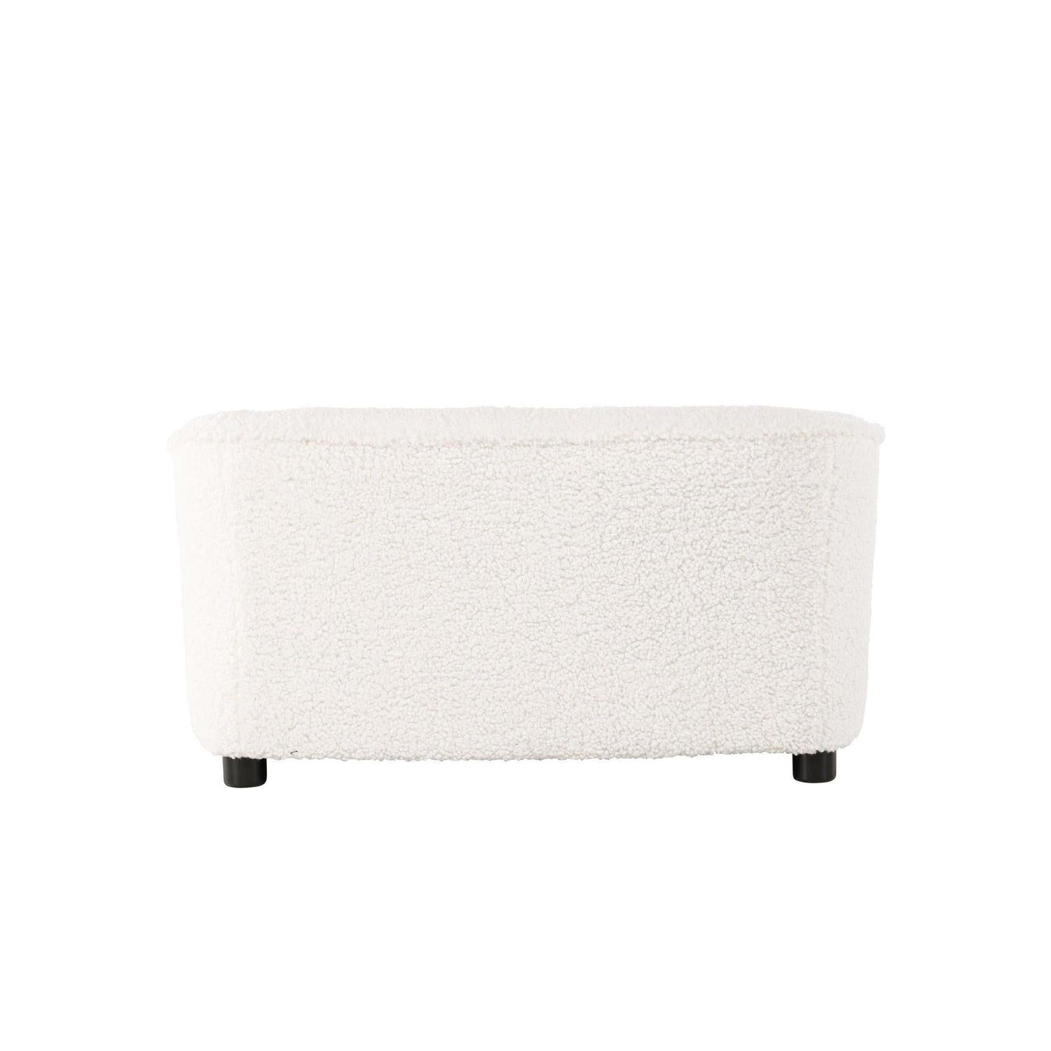 Kindersofa Mana aus Teddystoff (Bouclé) - Weiß-Kindersofas-Venture Home-le canapé