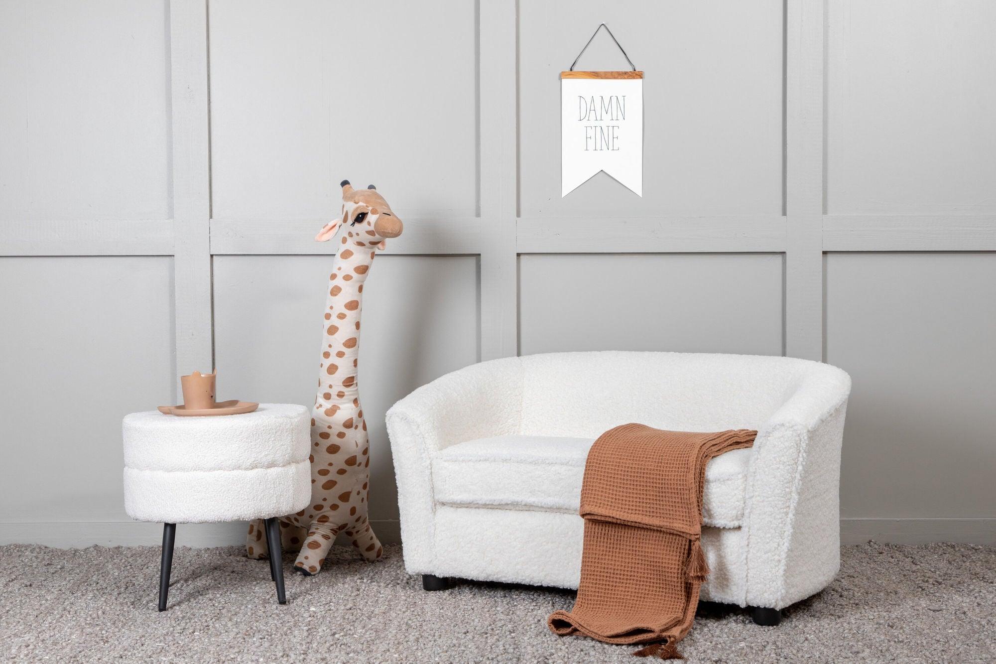 Kindersofa Mana aus Teddystoff (Bouclé) - Weiß-Kindersofas-Venture Home-le canapé