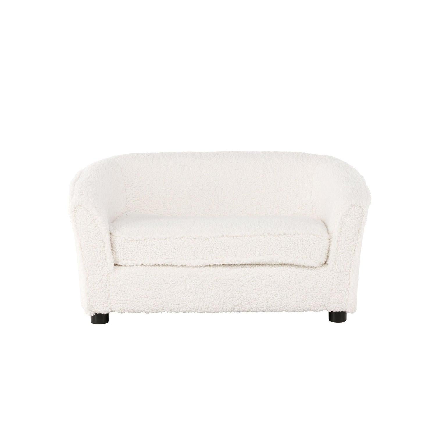 Kindersofa Mana aus Teddystoff (Bouclé) - Weiß-Kindersofas-Venture Home-le canapé