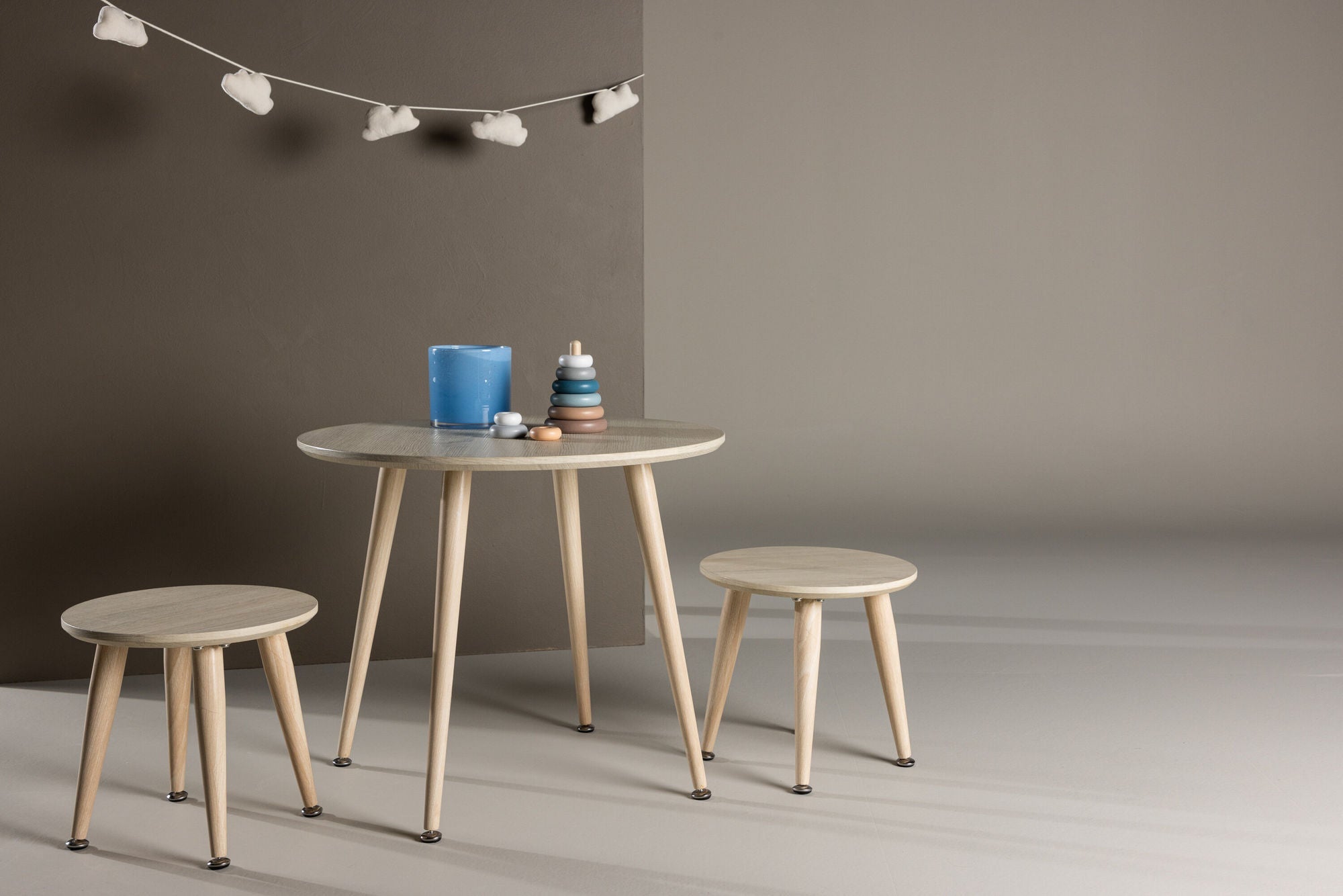 Kindertisch - Set - Whitewash (FSC 100%)Tisch - Set