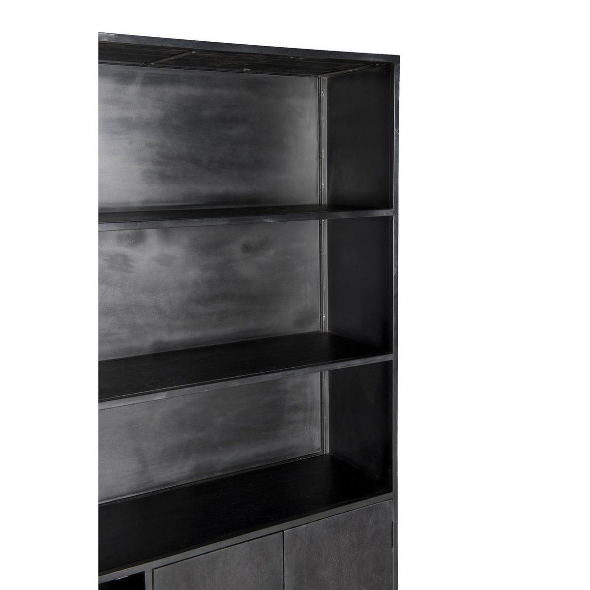 Kleiderschrank Kala 200cm aus Massivholz - Schwarz-Kleiderschränke-Livingfurn-le canapé