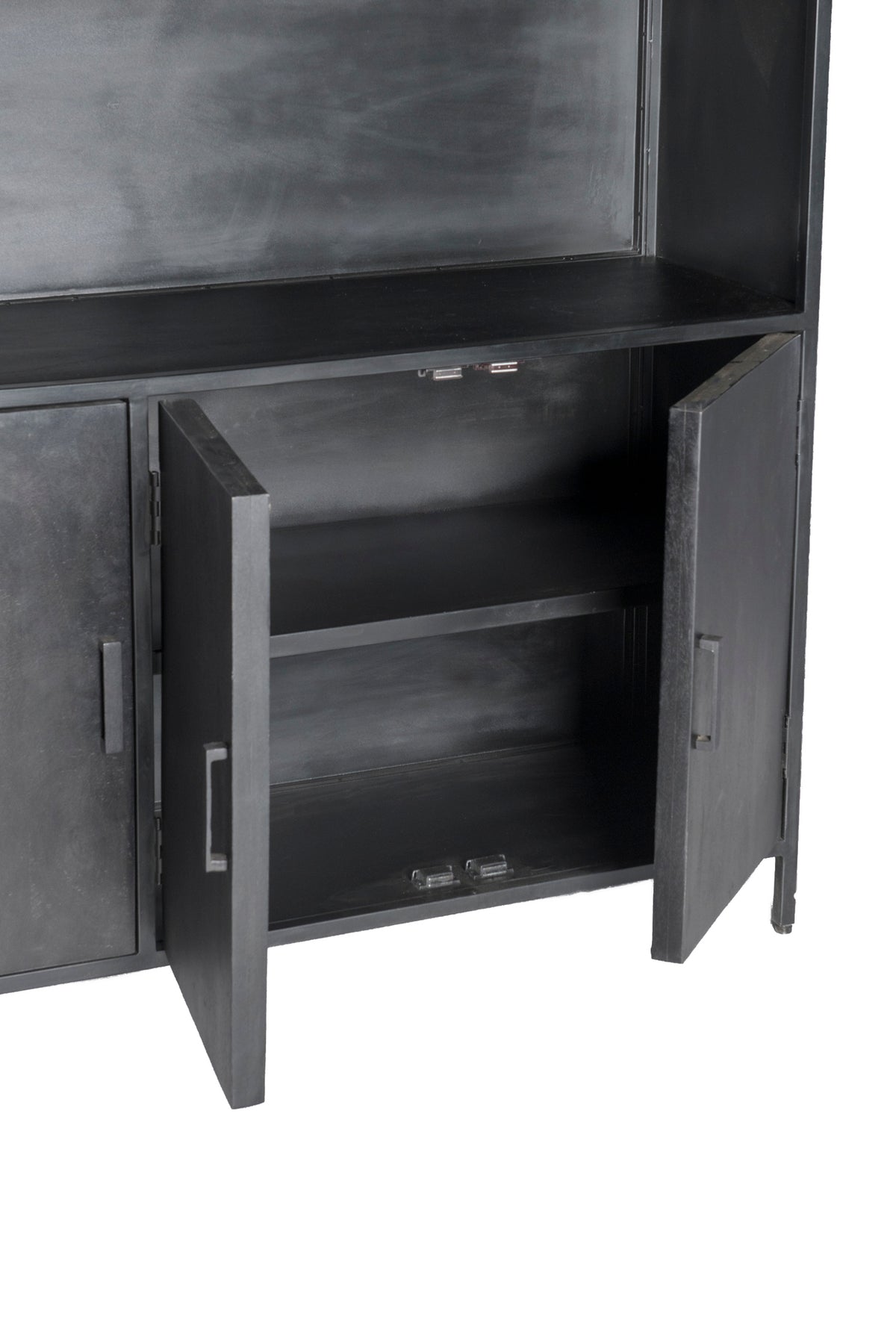 Kleiderschrank Kala 200cm aus Massivholz - Schwarz-Kleiderschränke-Livingfurn-le canapé