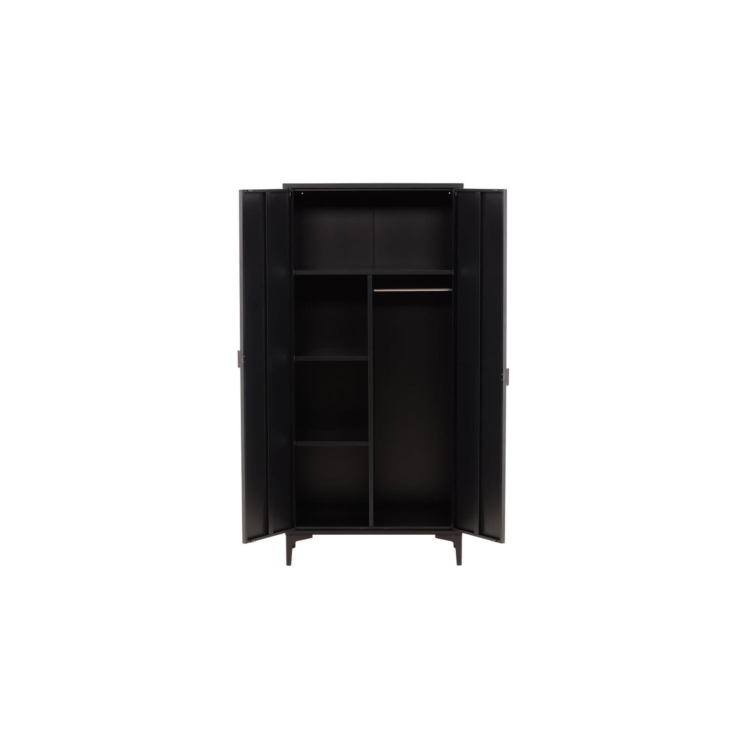 Kleiderschrank Piring 183cm aus Metall - Schwarz-Kleiderschränke-Venture Home-le canapé