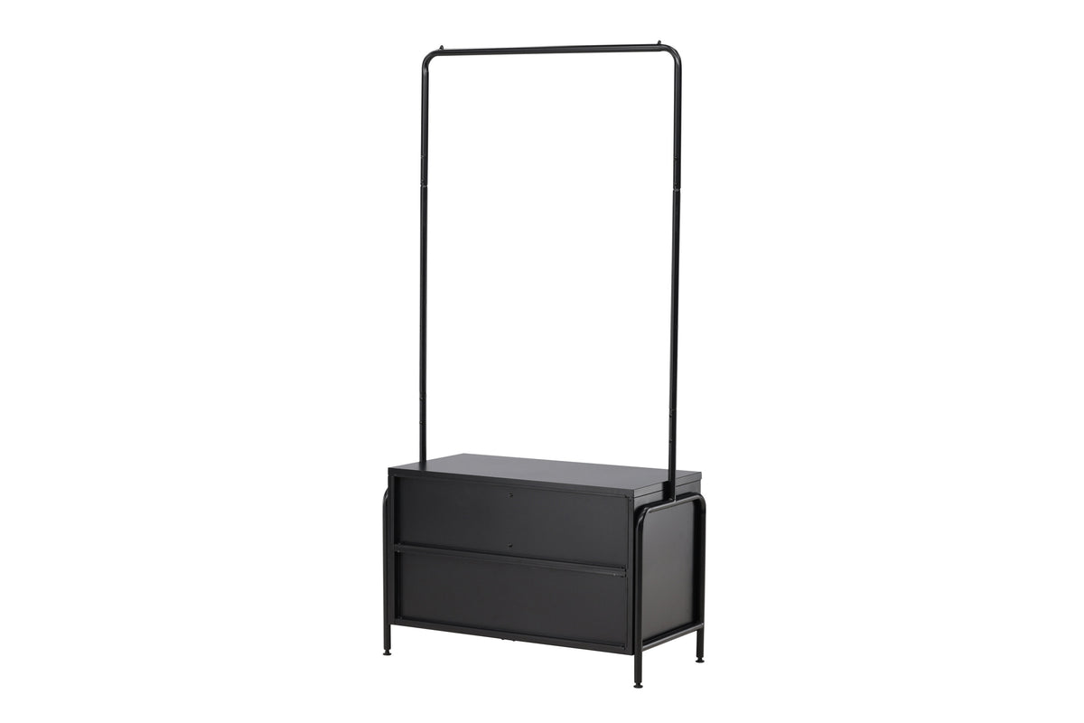 Kleiderständer Quito 100cm aus Metall mit Schublade - Schwarz-Venture Home-le canapé