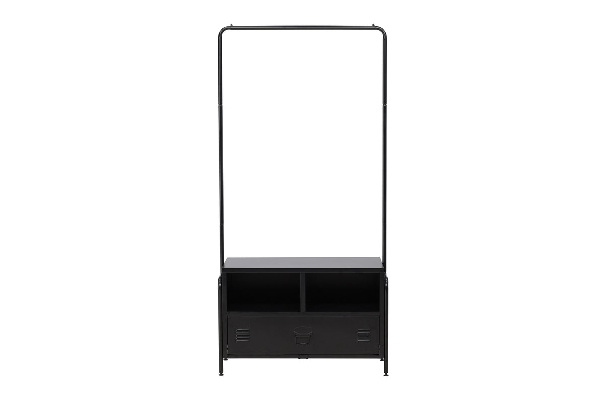 Kleiderständer Quito 100cm aus Metall mit Schublade - Schwarz-Venture Home-le canapé