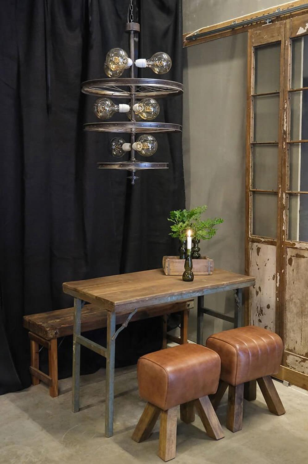 Kleiner Lederbock Bonnie - Braun-Bänke-Trademark Living-le canapé
