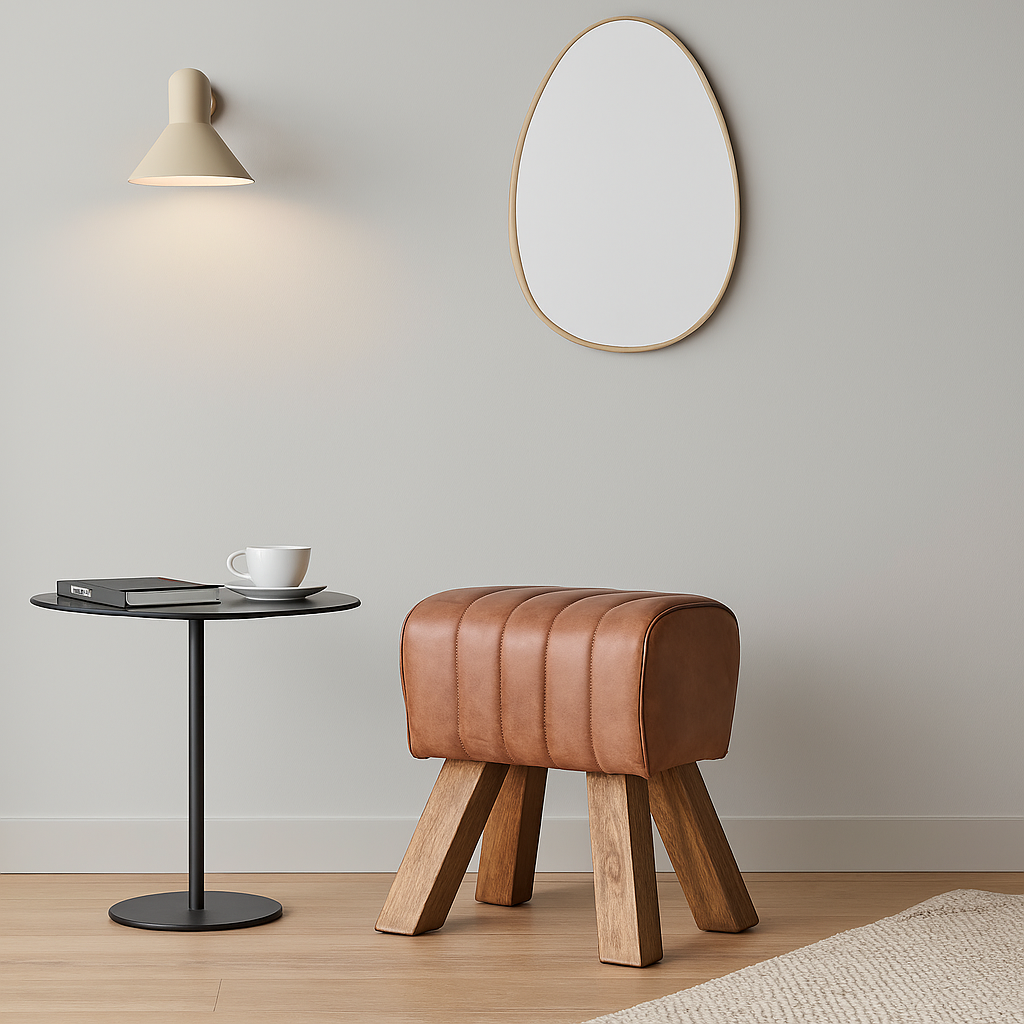 Kleiner Lederbock Wilma - Braun-Bänke-Trademark Living-le canapé