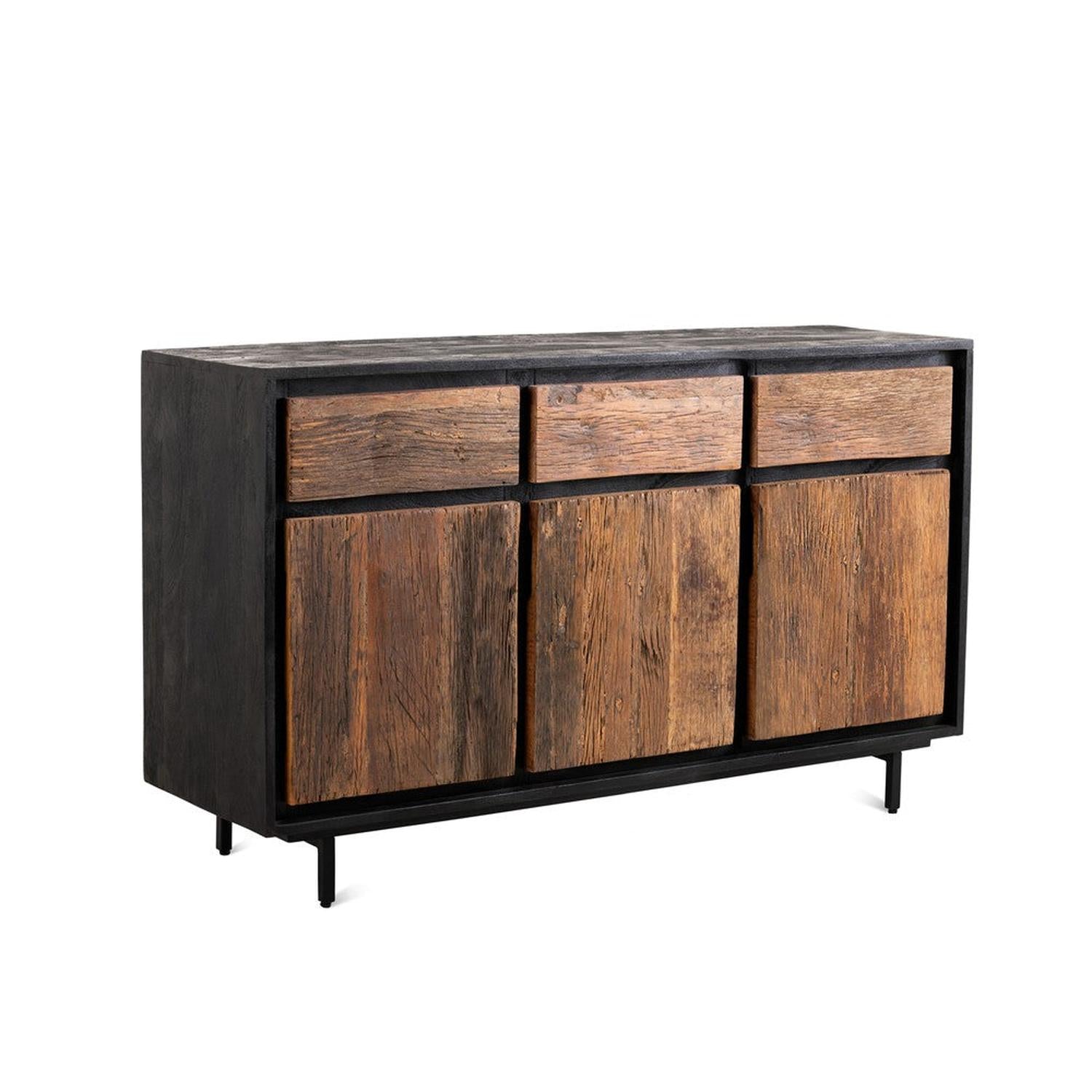 Kommode Anayah aus Mangoholz und Stahl 150cm - Dunkelbraun-Kommoden-Benoa-le canapé