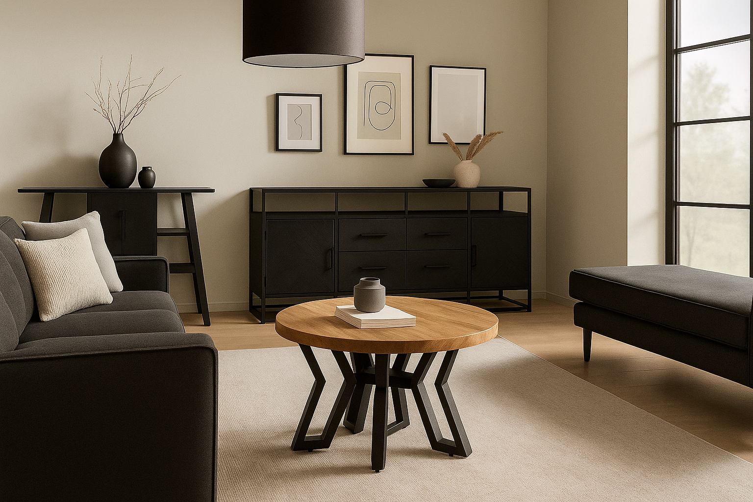 Kommode Jax 200cm - Schwarz-Kommoden-Benoa-le canapé
