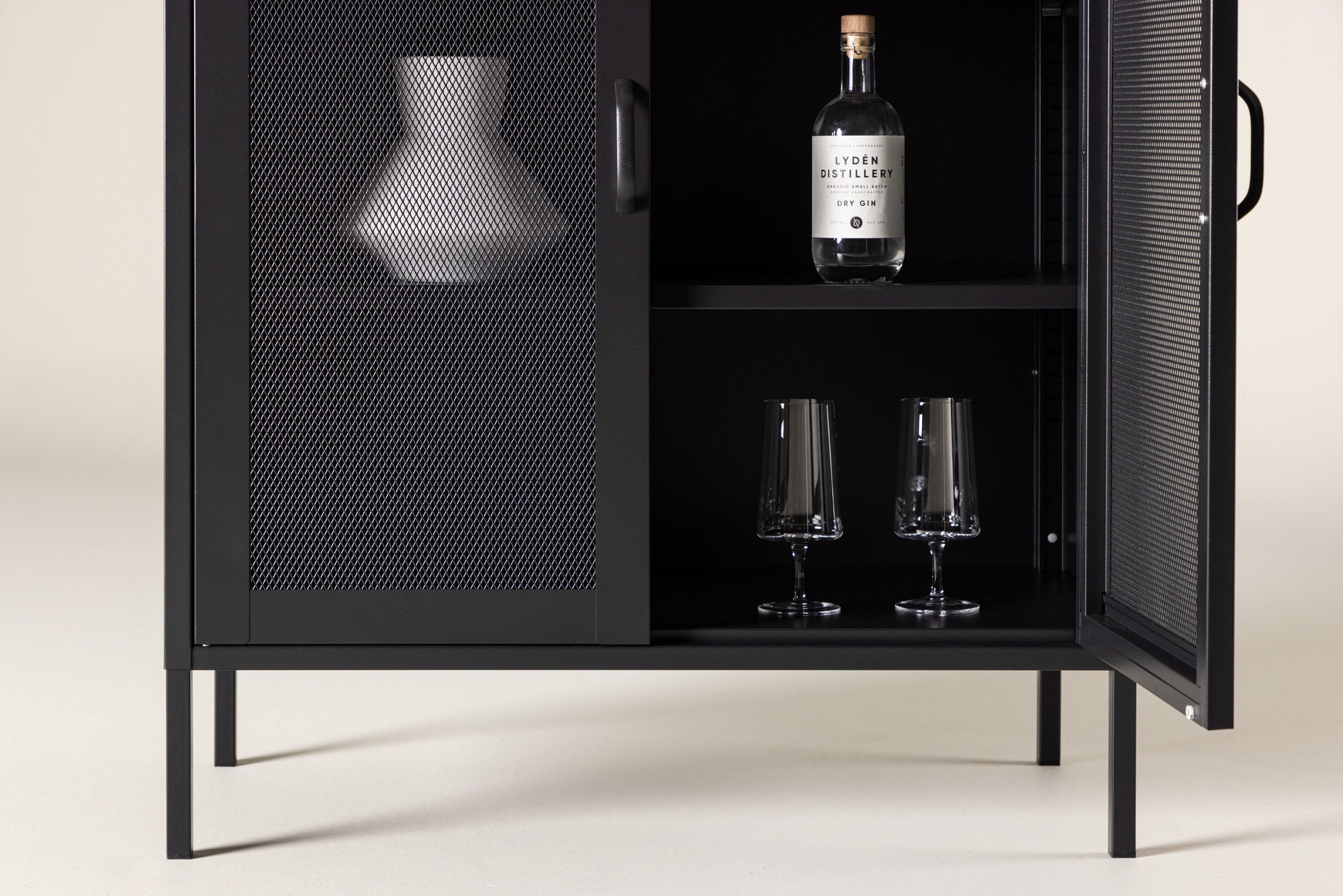 Kommode Misha 80cm aus Metall - Schwarz-Kommoden-Venture Home-le canapé