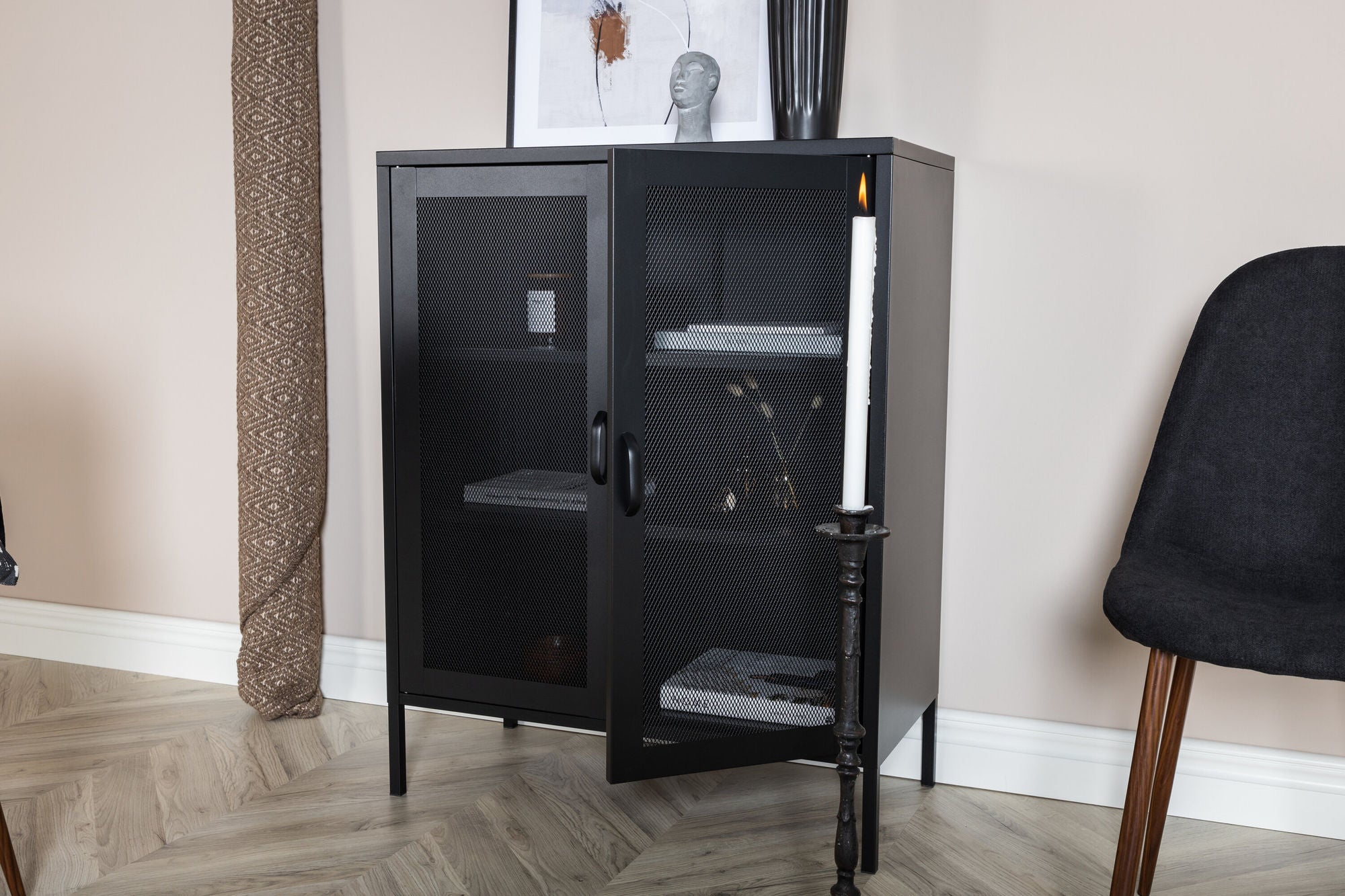 Kommode Misha 80cm aus Metall - Schwarz-Kommoden-Venture Home-le canapé