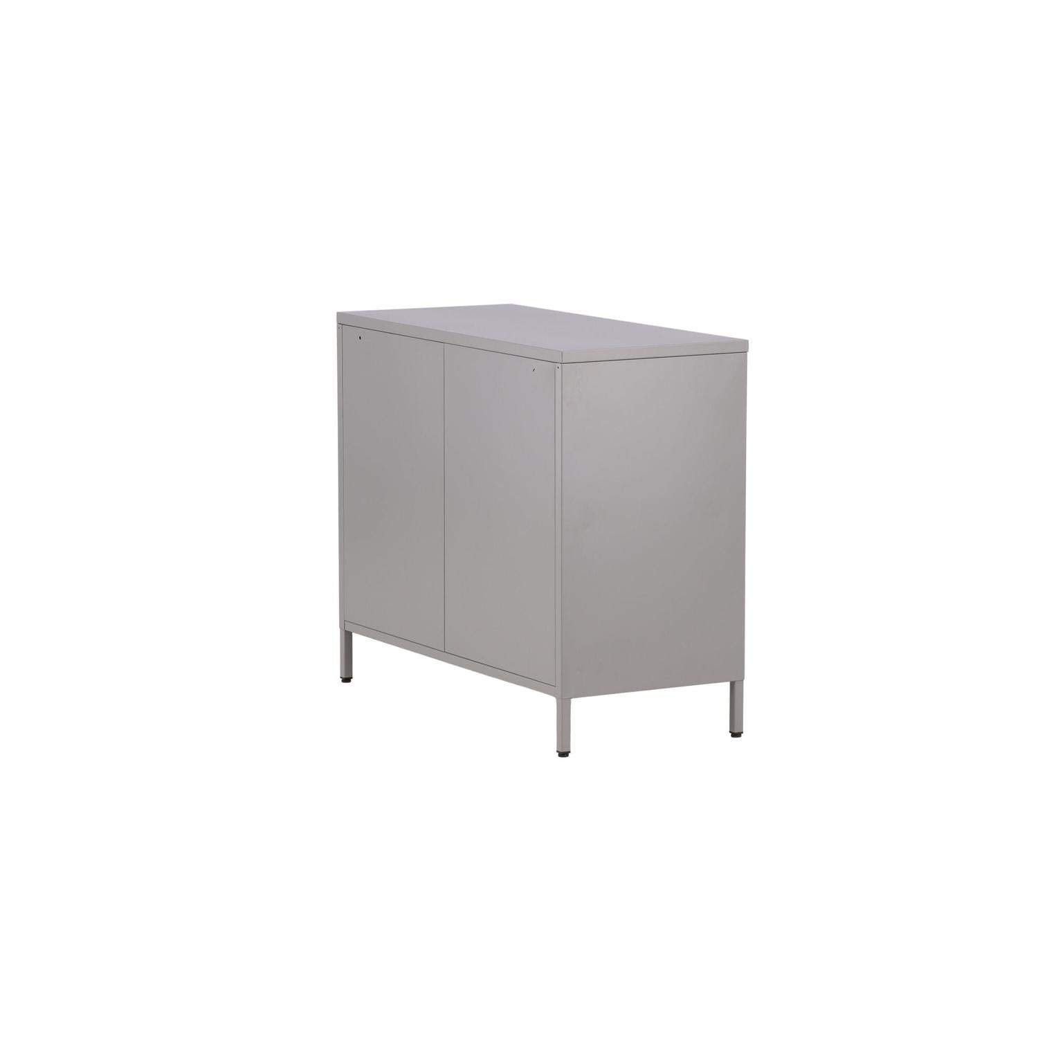 Kommode Nett 90cm mit Gittertüren - Hellgrau-Kommoden-Venture Home-le canapé