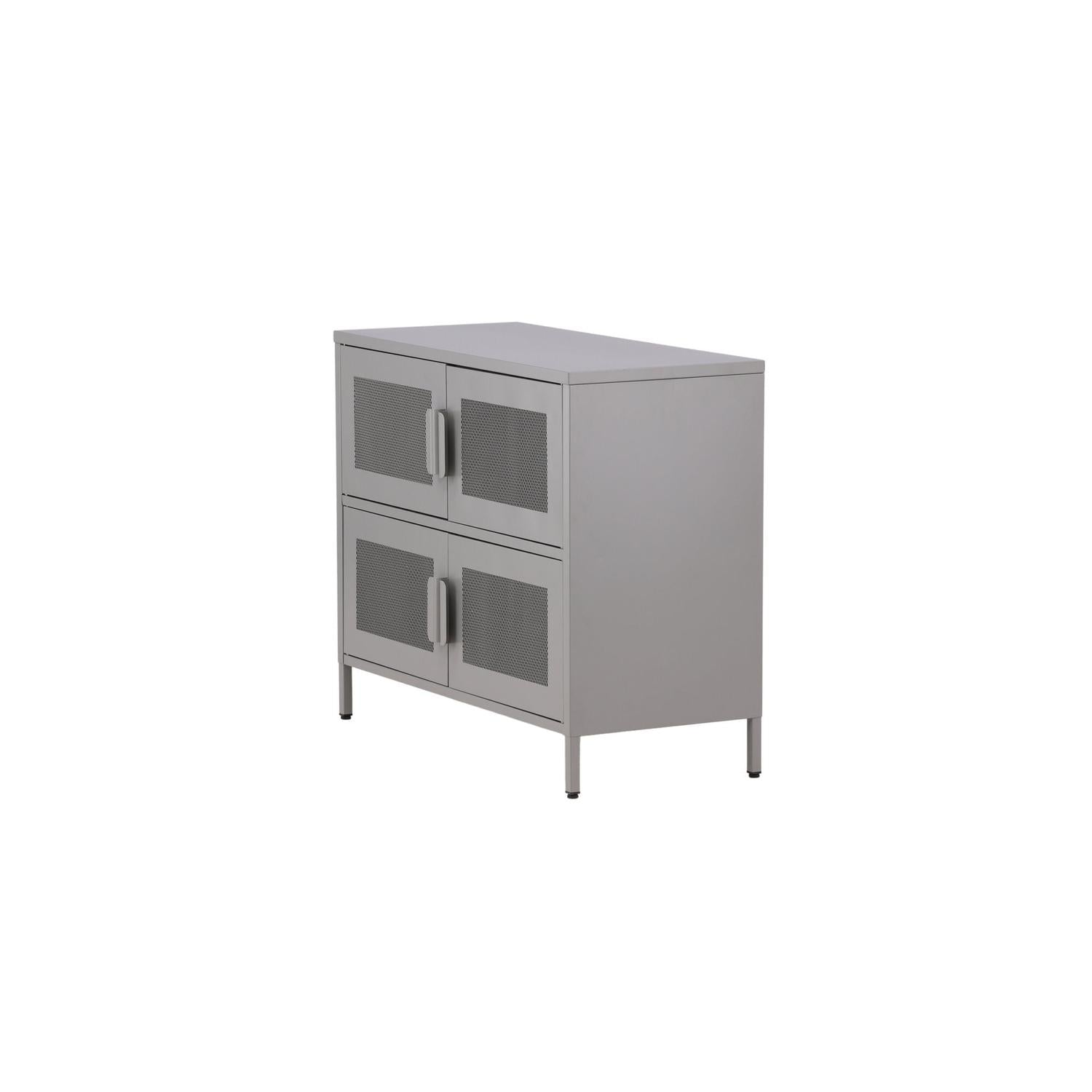 Kommode Nett 90cm mit Gittertüren - Hellgrau-Kommoden-Venture Home-le canapé