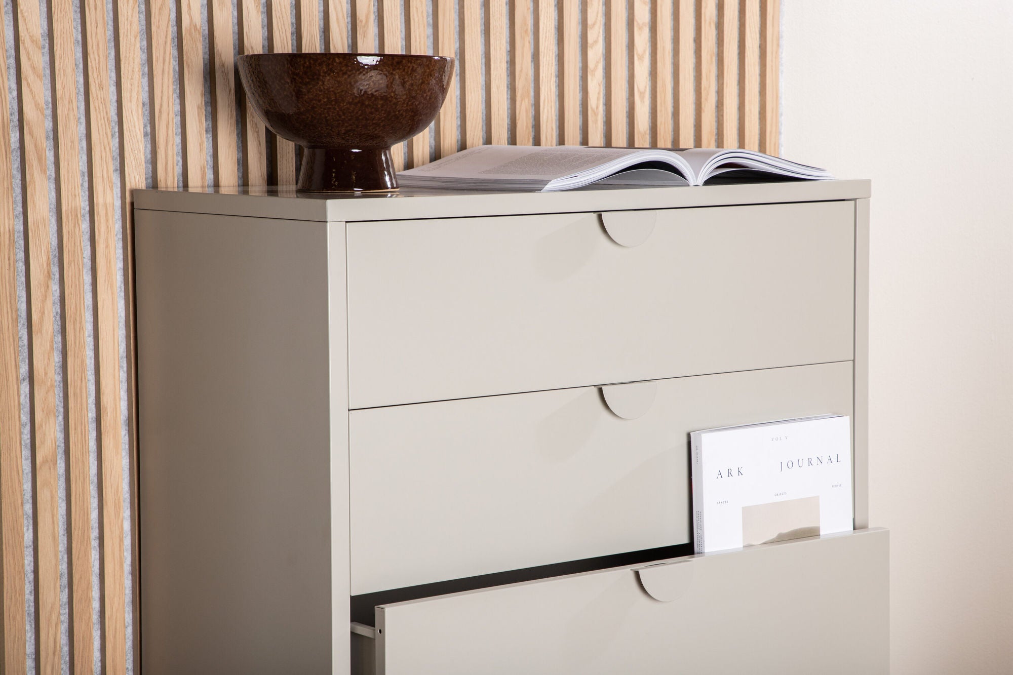 Kommode Piring mit 4 Schubladen aus Metall - Beige-Kommoden-Venture Home-le canapé