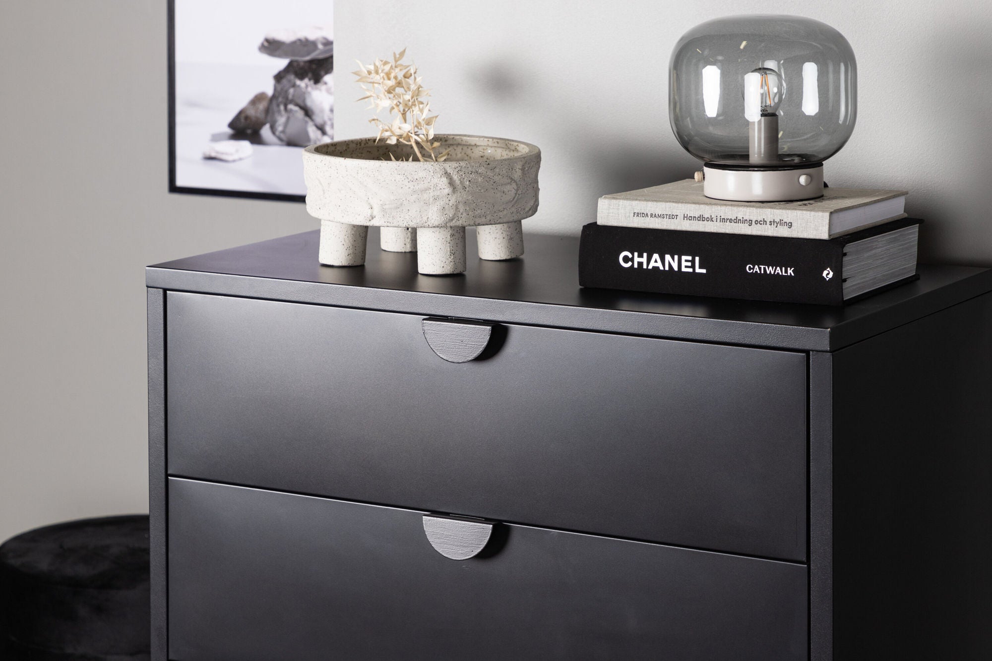 Kommode Piring mit 4 Schubladen aus Metall - Schwarz-Kommoden-Venture Home-le canapé