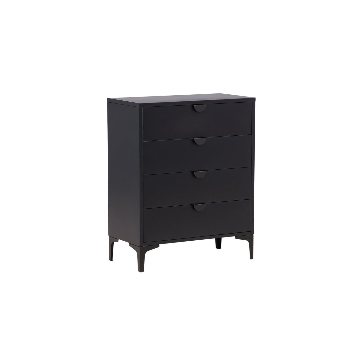 Kommode Piring mit 4 Schubladen aus Metall - Schwarz-Kommoden-Venture Home-le canapé