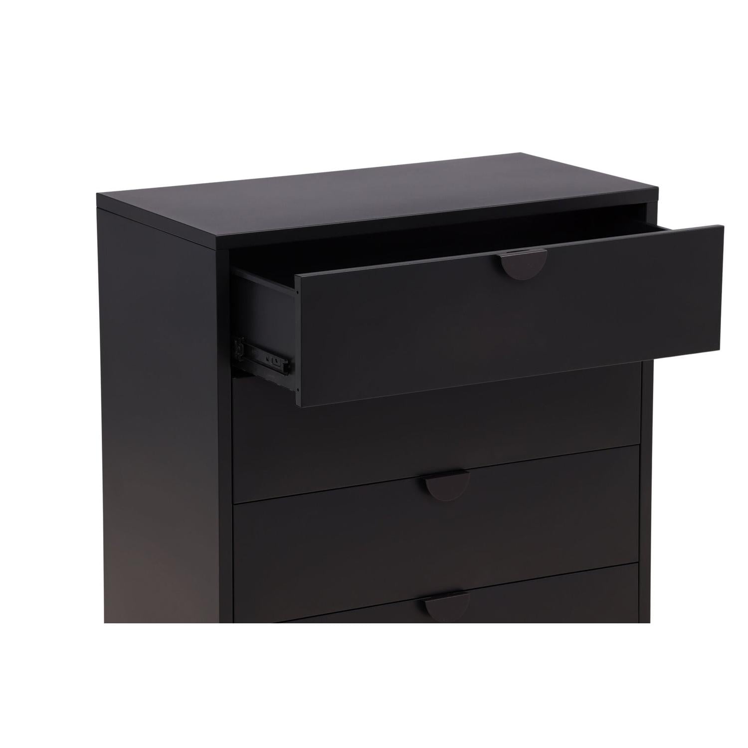 Kommode Piring mit 4 Schubladen aus Metall - Schwarz-Kommoden-Venture Home-le canapé