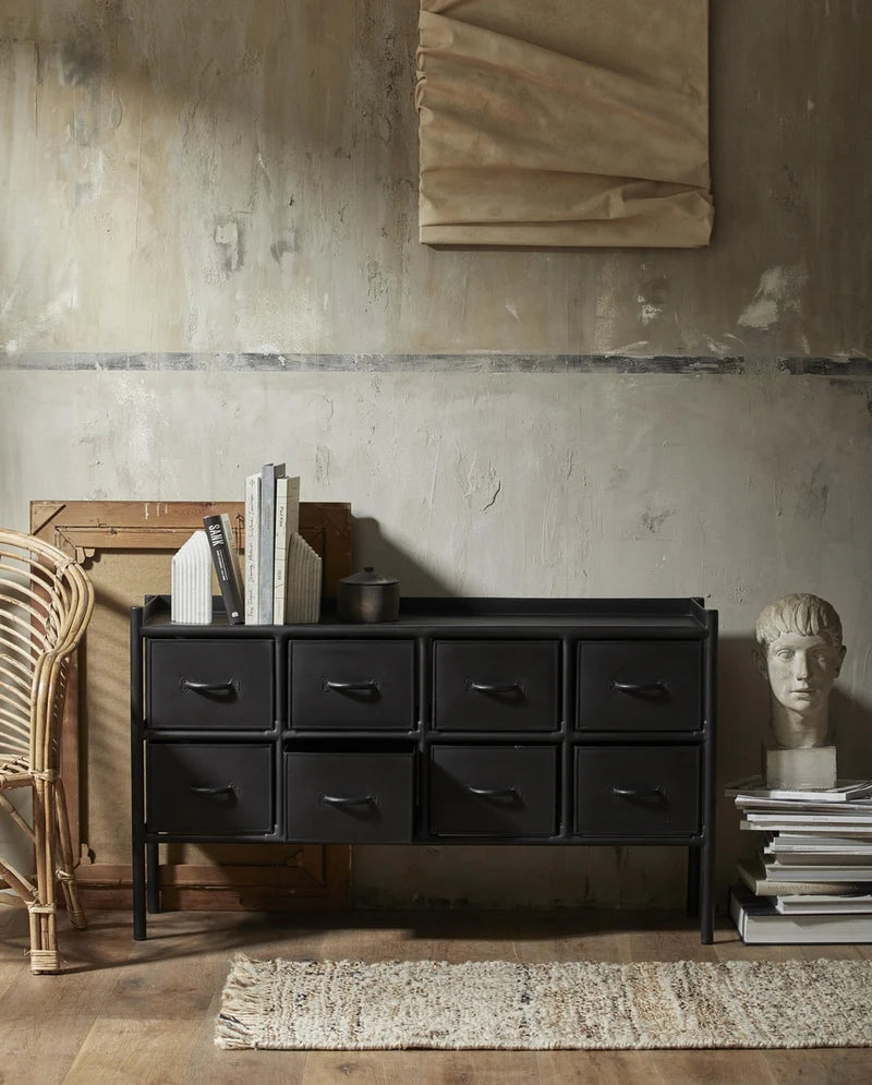 Kommode Portland 116cm aus Metall - Schwarz-Kommoden-Nordal A/S-le canapé