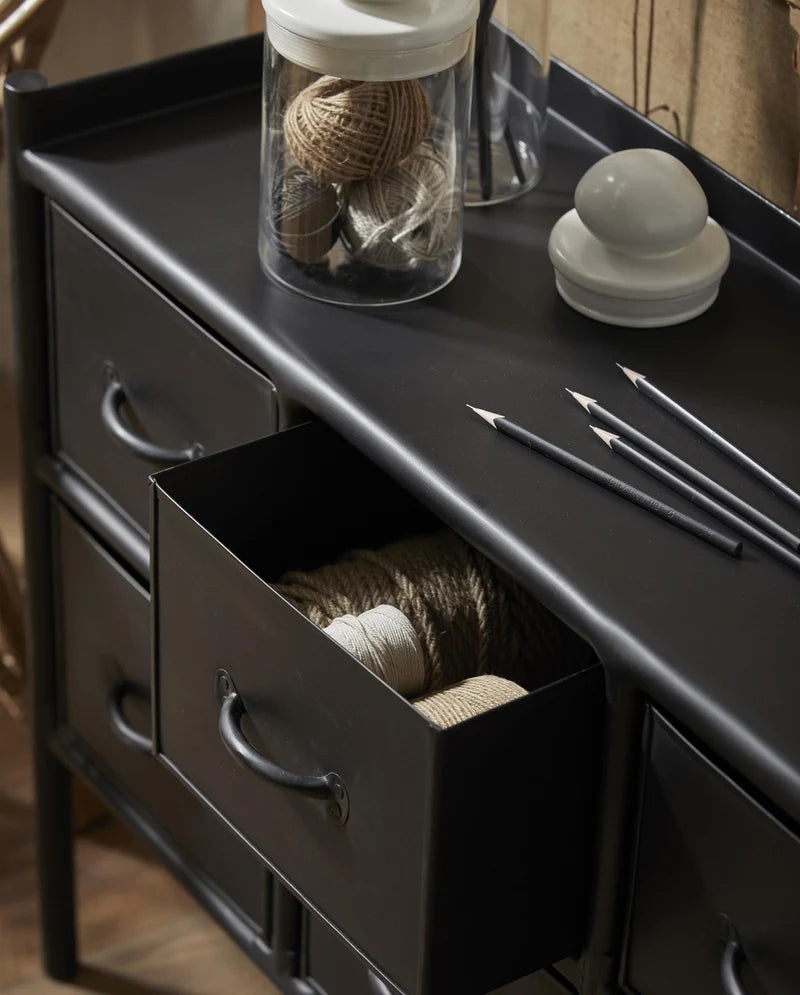 Kommode Portland 116cm aus Metall - Schwarz-Kommoden-Nordal A/S-le canapé
