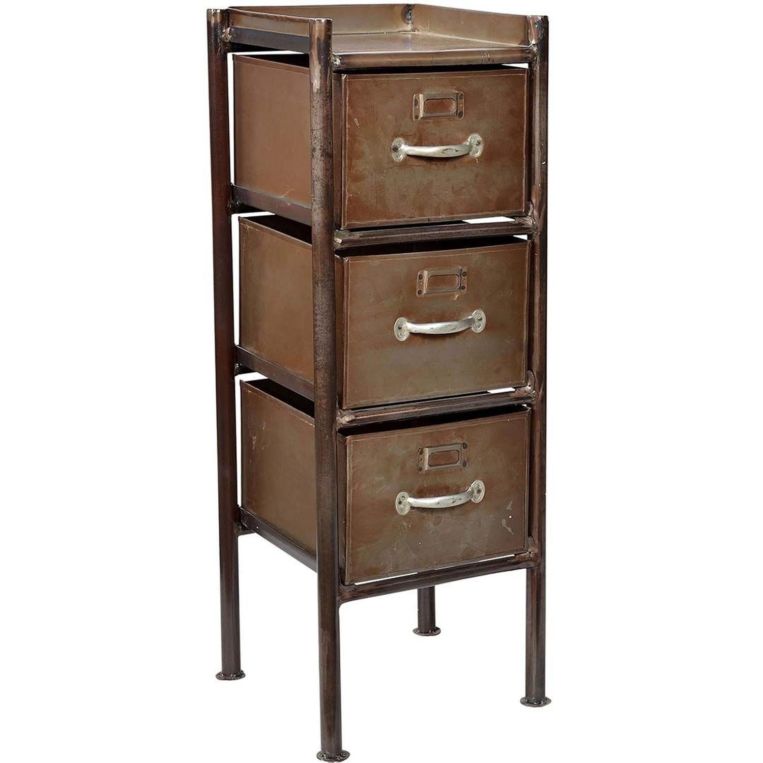 Kommode Saga aus Eisen mit 3 Schubladen - Braun-Kommoden-Trademark Living-le canapé