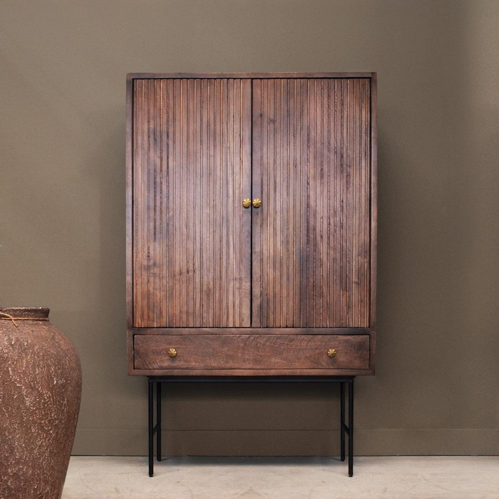 Kommode Seine 160cm aus Mangoholz - Dunkelbraun-Kommoden-Benoa-le canapé