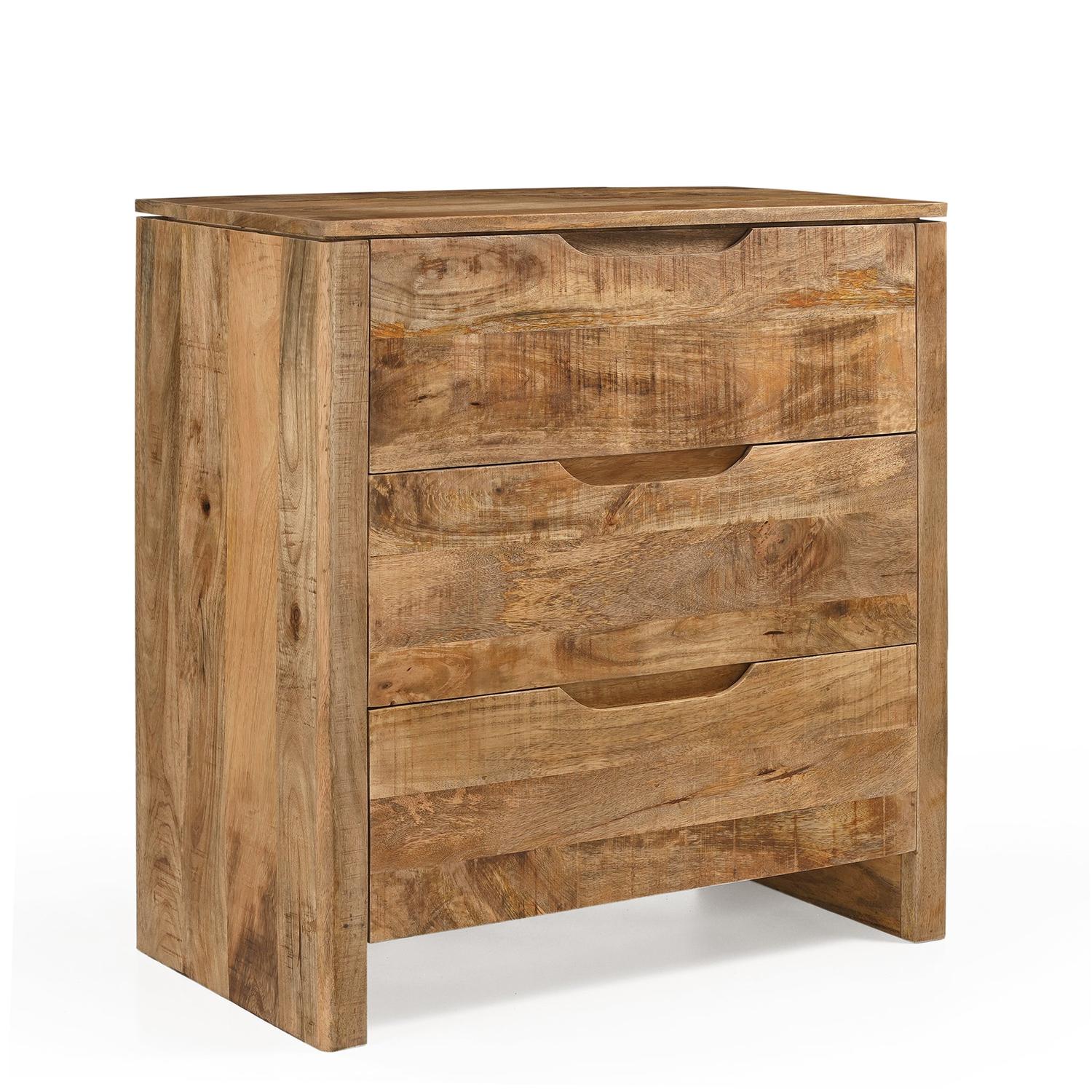 Kommode Sophie mit 3 Schubladen aus Mangoholz - Hellbraun-Kommoden-Benoa-le canapé