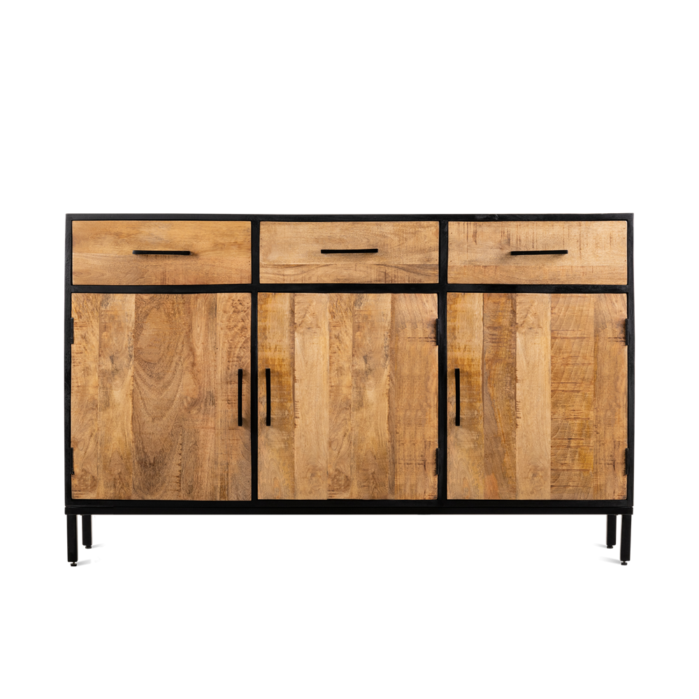 Kommode Sterre 145cm - Hellbraun/Schwarz-Kommoden-Benoa-le canapé