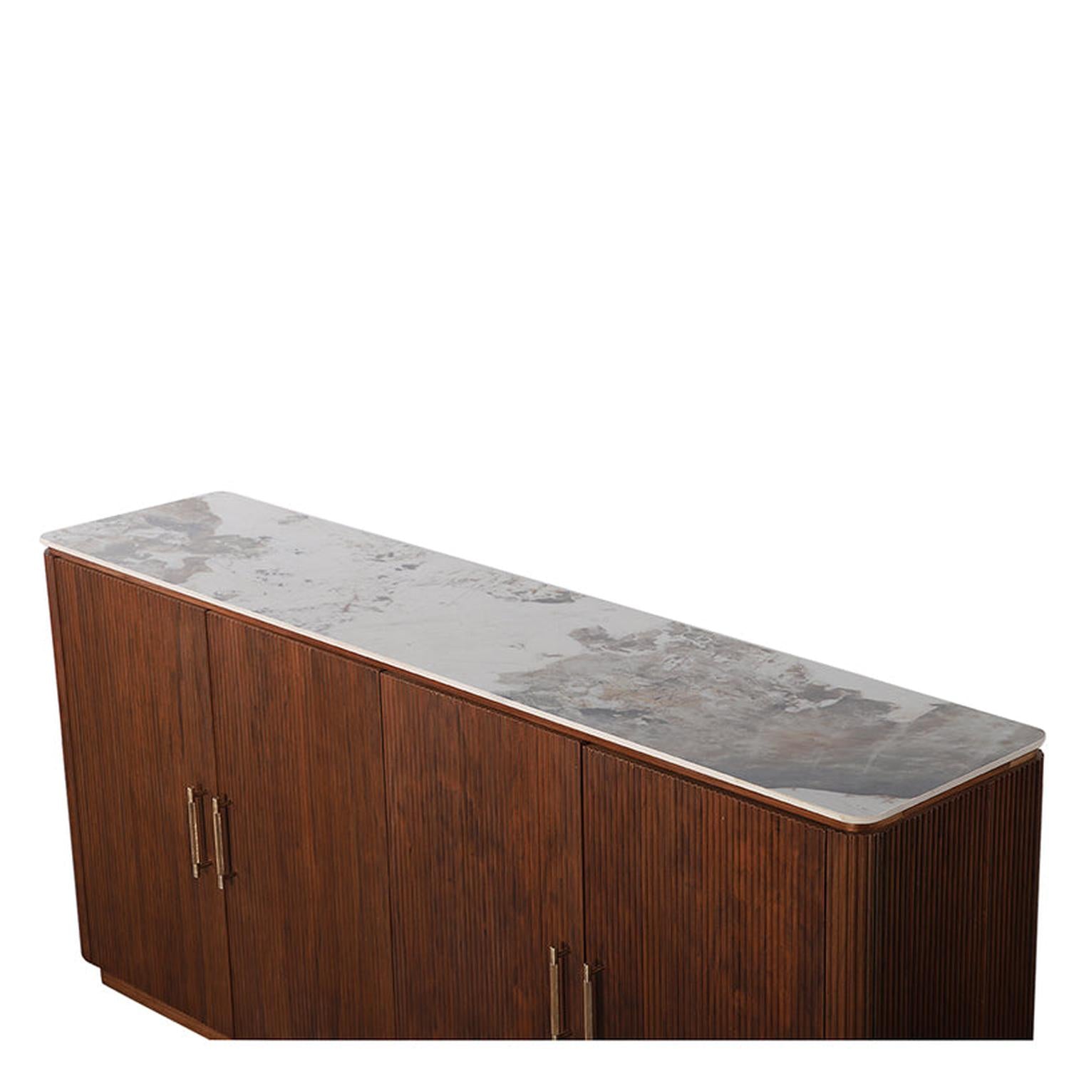 Kommode Urban Chique mit Keramikplatte 180cm - Dunkelbraun-Kommoden-Pole to Pole-le canapé