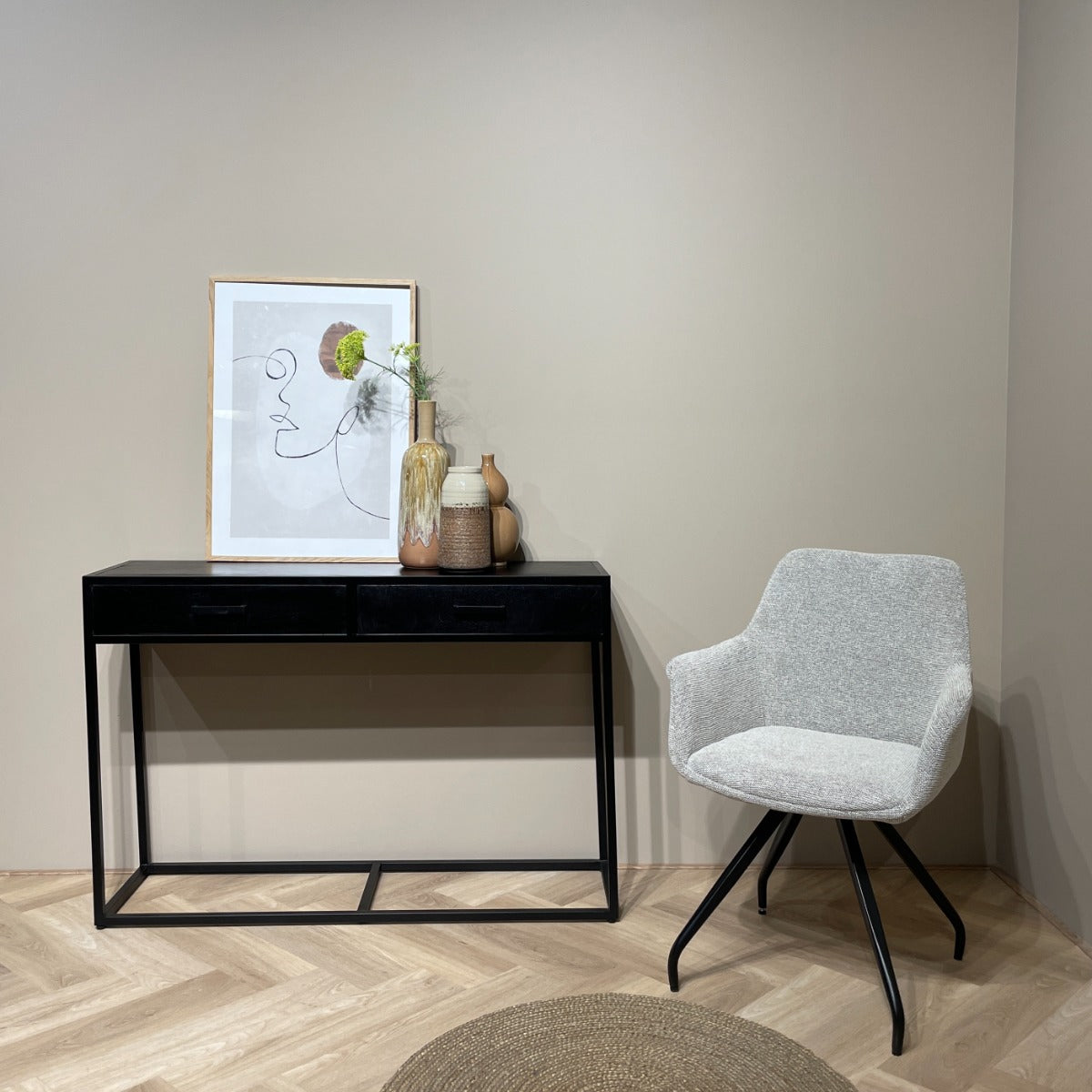 Konsolentisch Kala 120*35cm - Schwarz-Konsolentische-Livingfurn-le canapé