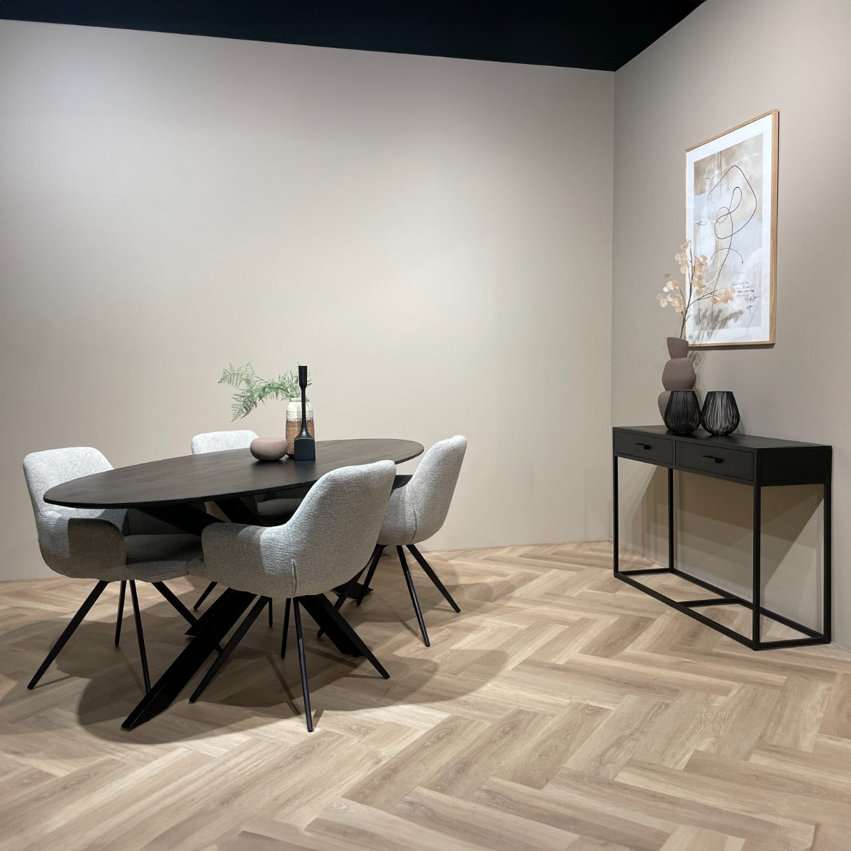 Konsolentisch Kala 120*35cm - Schwarz-Konsolentische-Livingfurn-le canapé