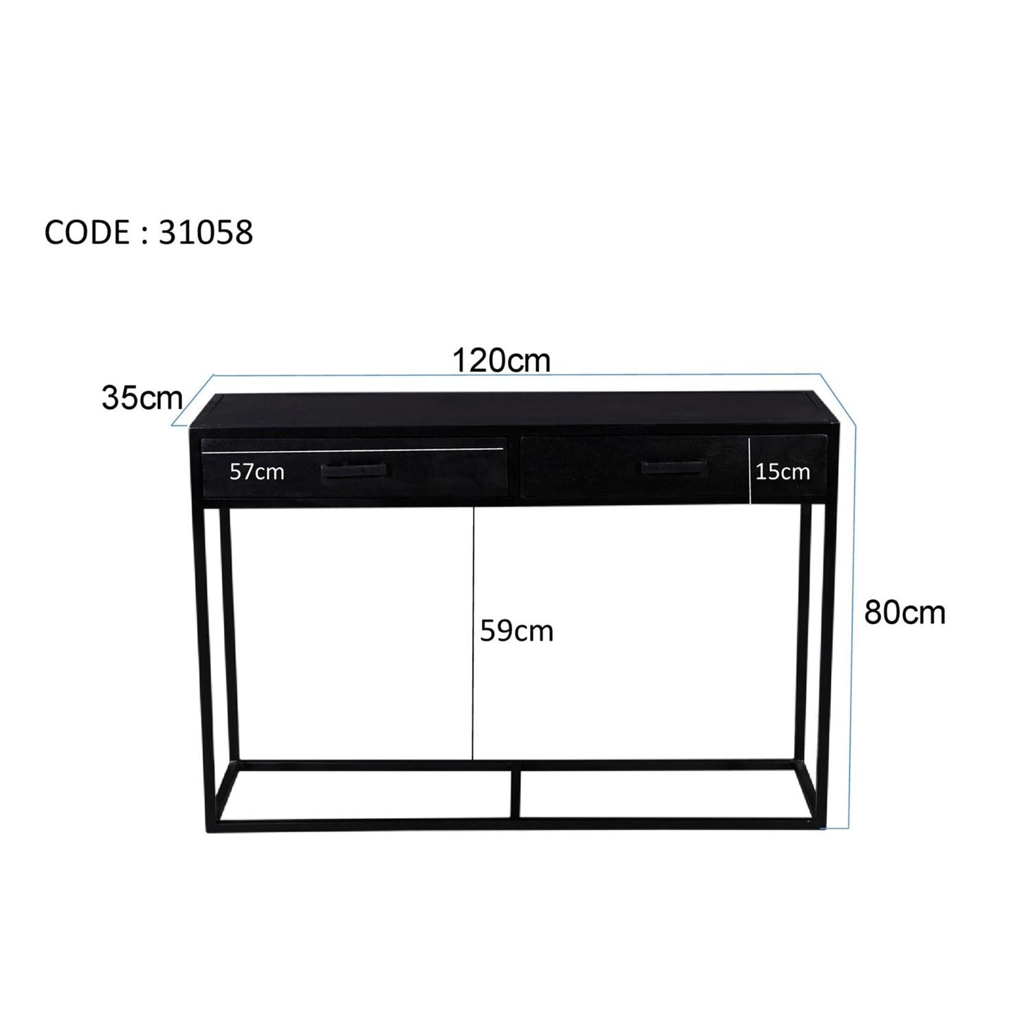 Konsolentisch Kala 120*35cm - Schwarz-Konsolentische-Livingfurn-le canapé
