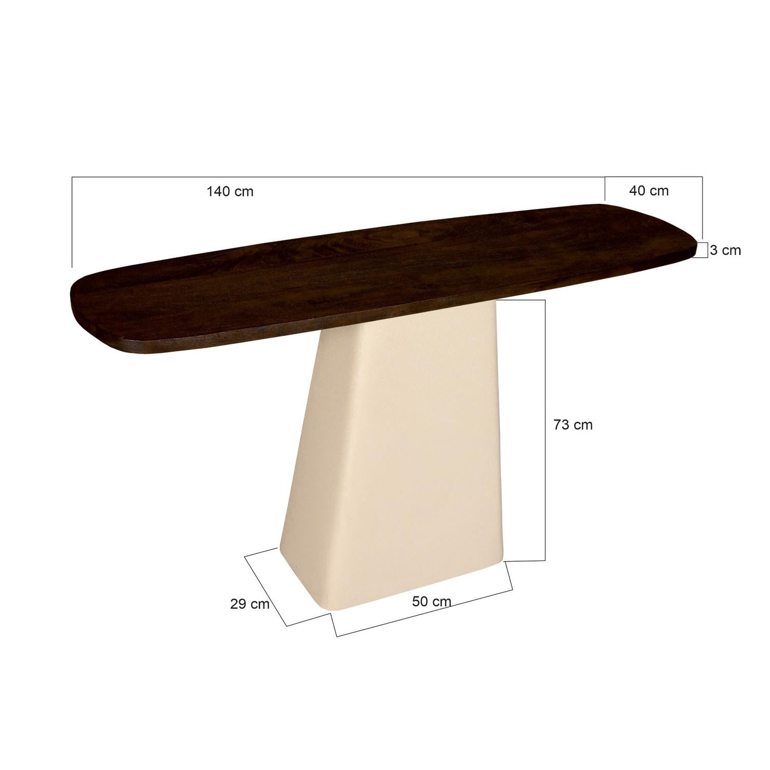 Konsolentisch Marron aus Mangoholz 140cm - Braun-Konsolentische-Livingfurn-le canapé