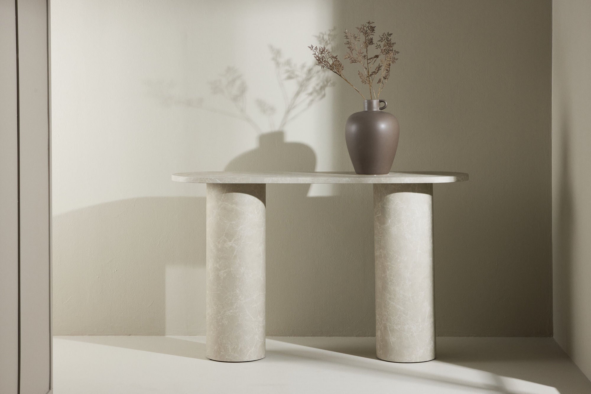 Konsolentisch Narvik 130cm in Marmoroptik - Beige-Konsolentische-Venture Home-le canapé